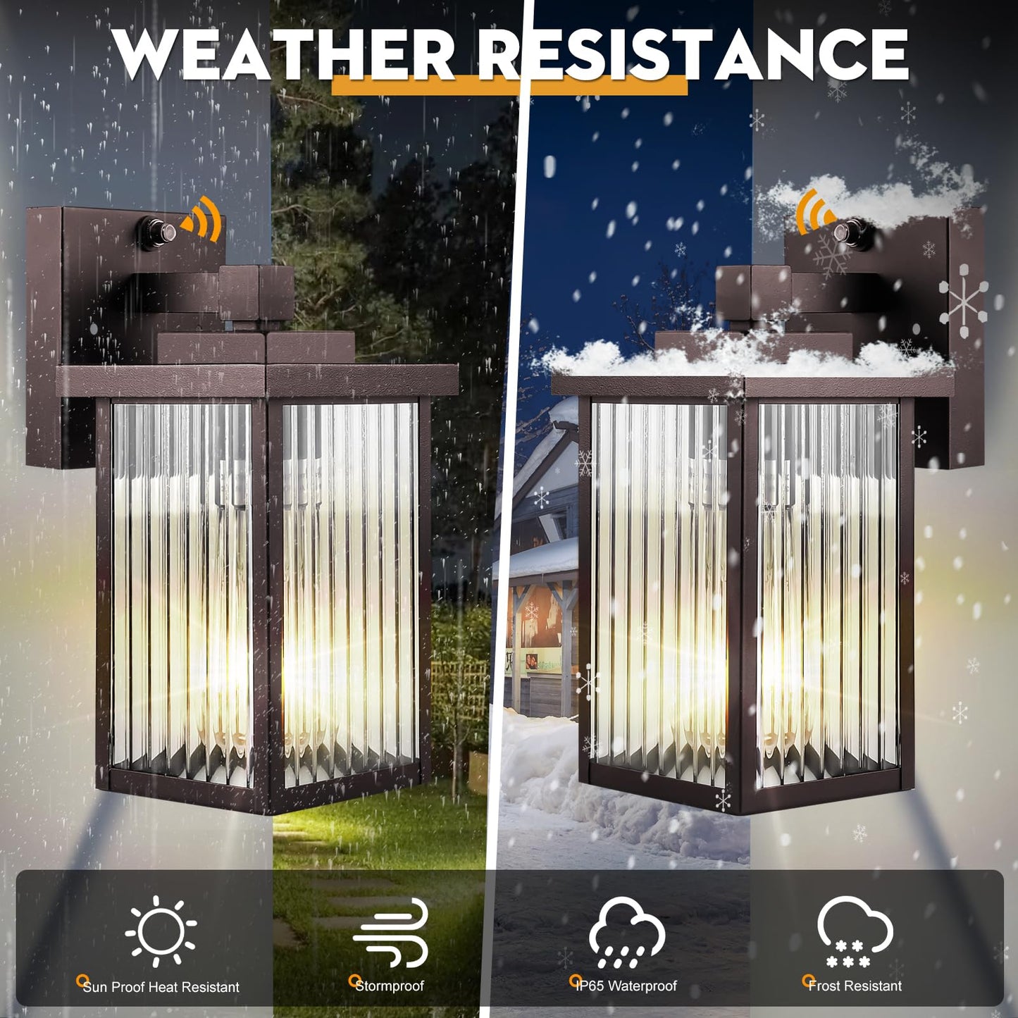 hameso Outdoor Porch Light Fixture, Waterproof Dusk to Dawn, 2 Pack, Oil-Rubbed Bronze, well-made Metal, Model G009