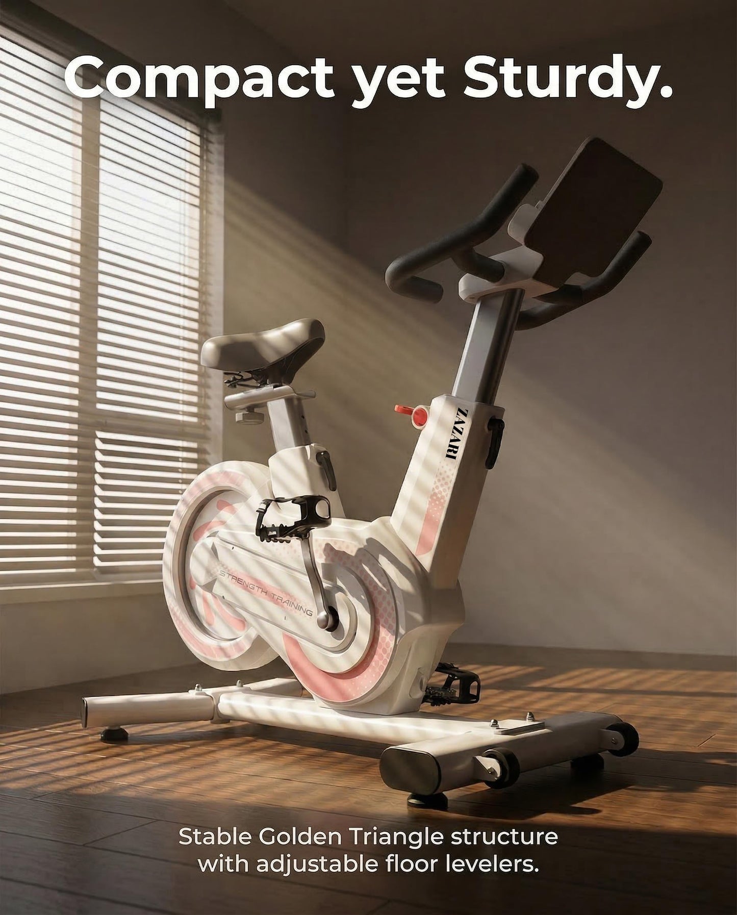 ZAZARI Compact Magnetic Exercise Bike, White