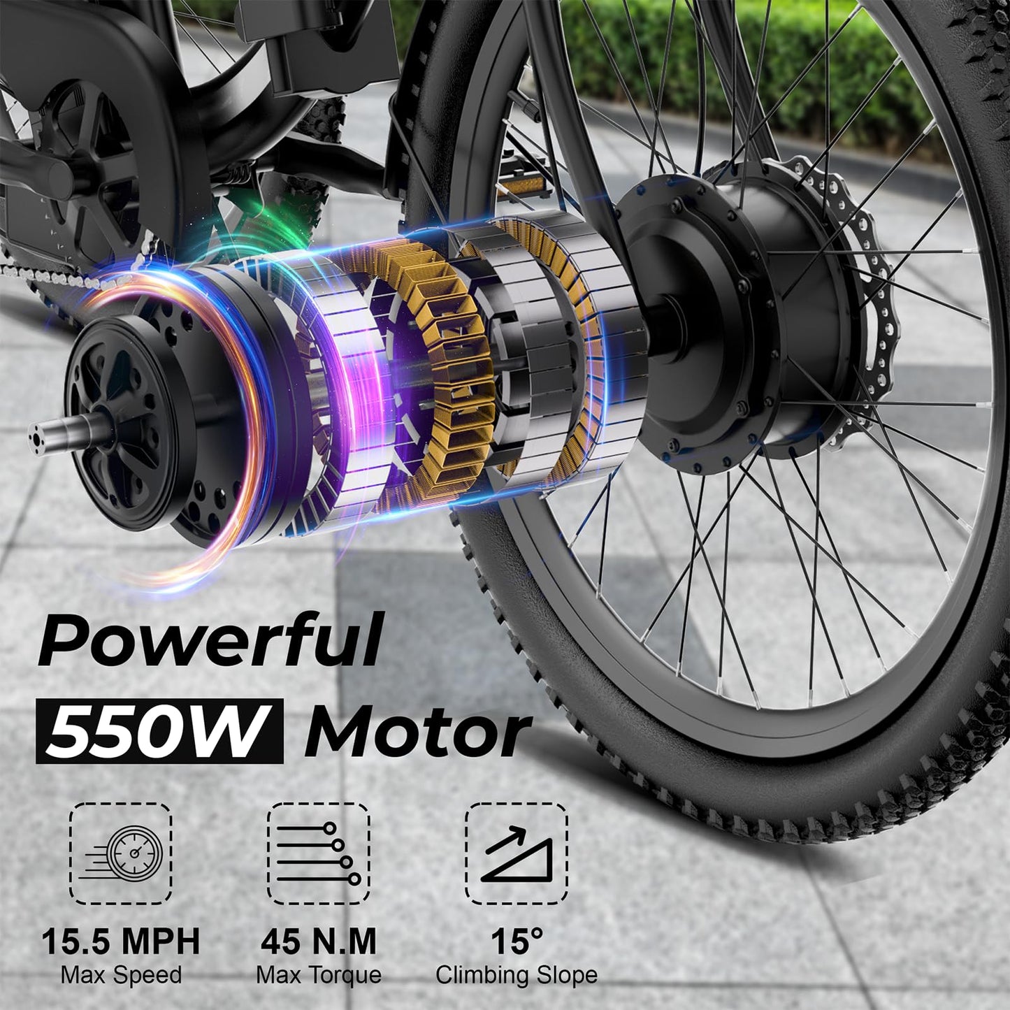 ANCHEER Electric Tricycle for Adults, Peak 600W Electric Trike, 24" 499Wh Folding 3 Wheel Ebike for Adults & Seniors, 15.5MPH & 55Miles Electric Bike, Rear Differential, Rear Basket UL2849 Compliant