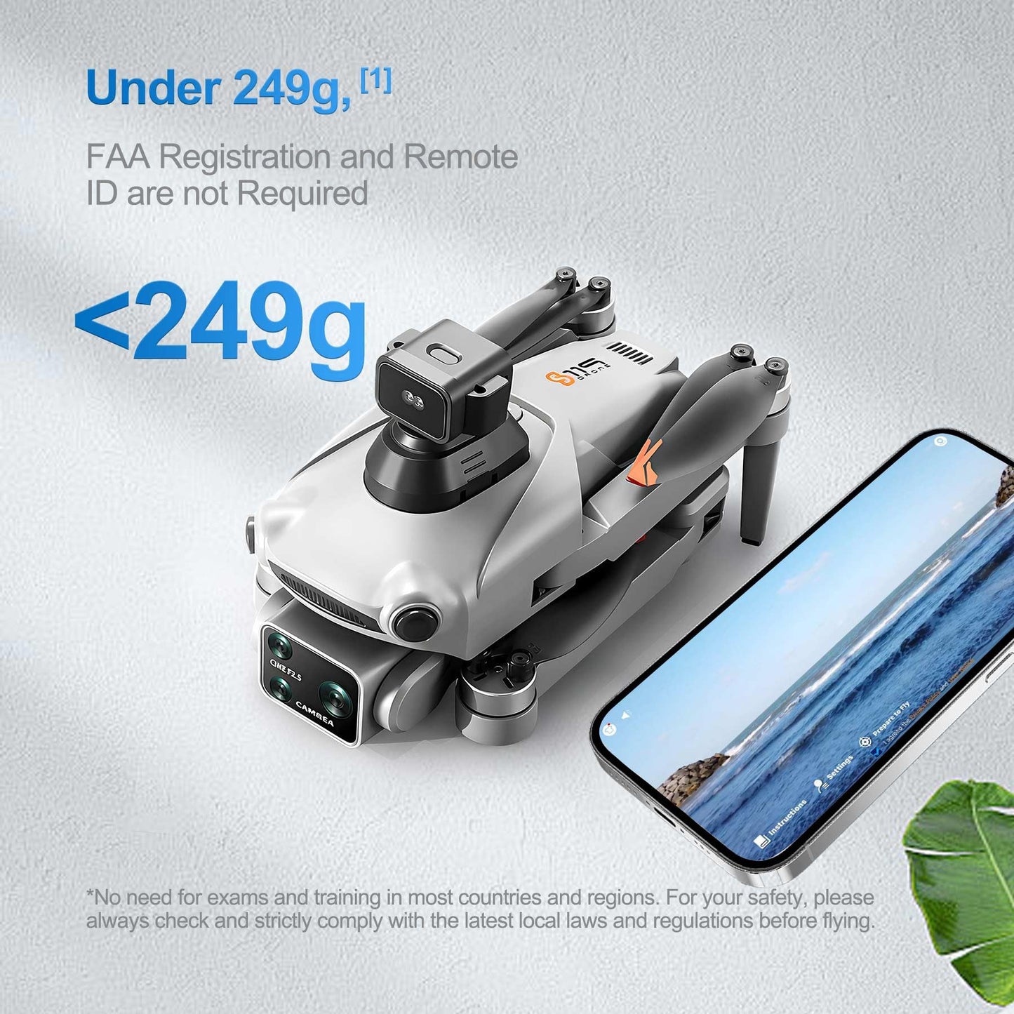 S119 4K Drone with Camera for Adults, GPS Auto Return, Obstacle Avoidance, Brushless Motor, 5G Screen Remote, 3 Batteries 75 Min Flight, Dual Camera 120° Wide-Angle, 2000M Range FPV Quadcopter (Gray)