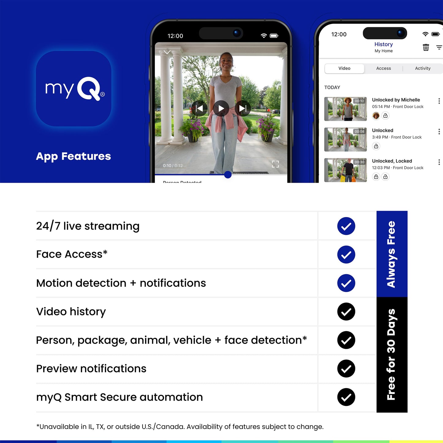 myQ Secure View™ 3-in-1 Smart Lock with 2K HDR Video Doorbell Camera, Face Access, Fingerprint Access, PIN & App Control — Intelligent Entry with Built-in Camera, Color Night Vision & Two-Way Audio