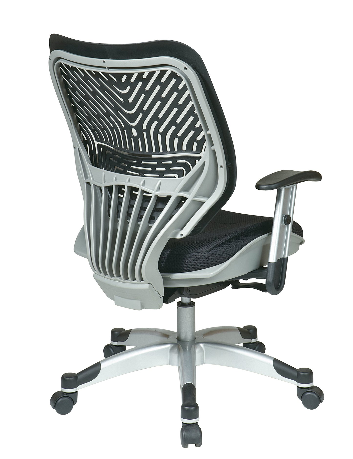 Space Seating 86 REVV Series Self-Adjusting SpaceFlex Back Office Desk Chair with Lumbar Support and Padded Mesh Seat, Raven