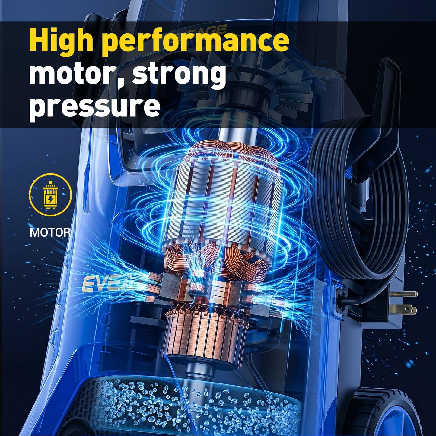 EVEAGE Professional Electric High-Pressure Cleaner - 4200 PSI 2.8 GPM Power Washer Station, Includes 1L Foam Cannon, 3 Quick-Connect Tips & 20ft Hose, Ideal for Driveway, Deck & Car Detailing