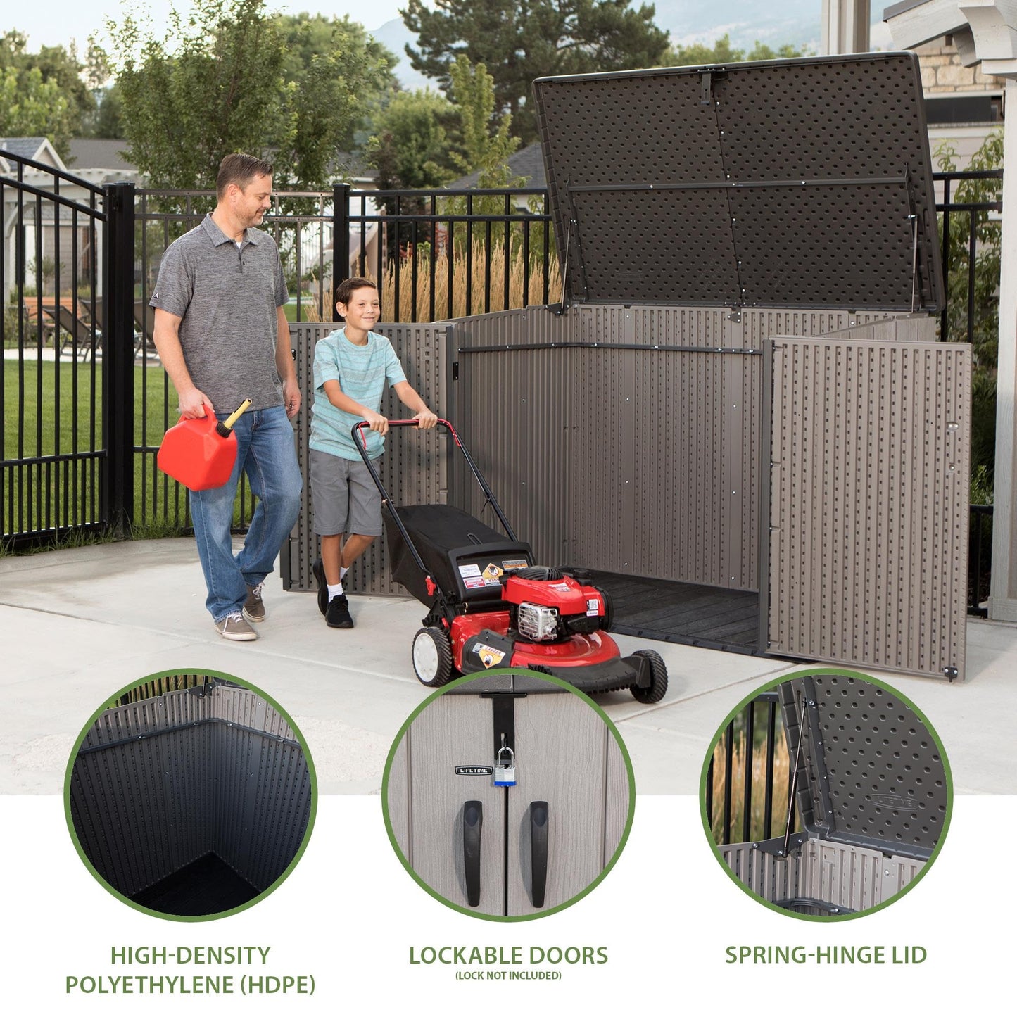 Lifetime Horizontal Outdoor Storage Shed, 75 Cu. Ft. Capacity