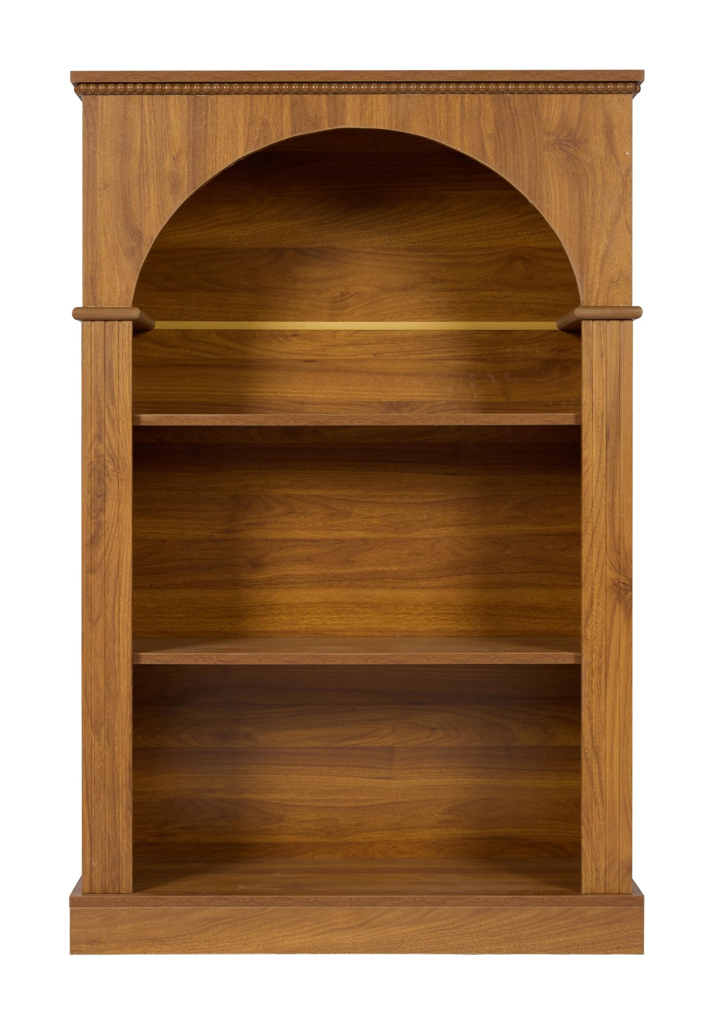 KEIKI 48" H Arched Display Storage Cabinet with Open Shelf, Wood Traditional Curio China Collectibles Book Case Shelves Bookcase for Living Room, Home Office