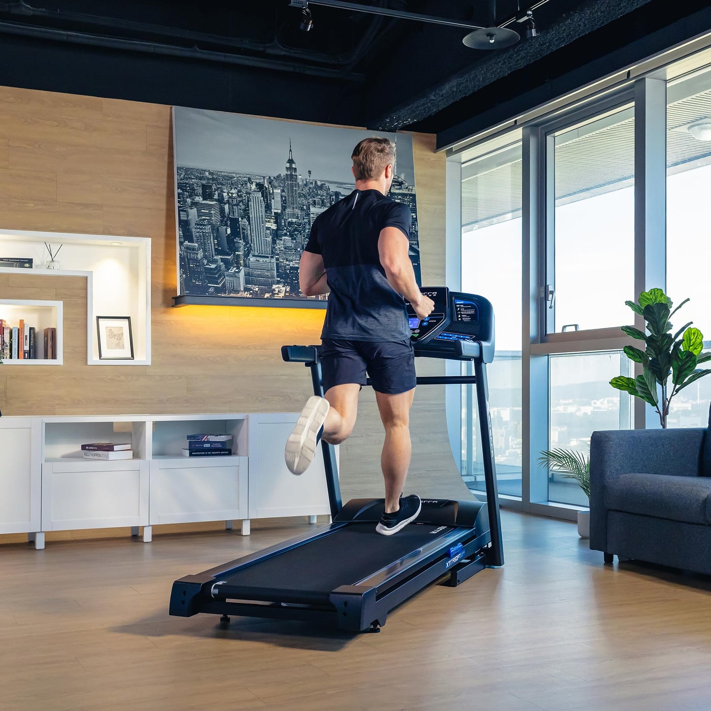 Xterra Fitness TR75 Sport Series Premium Folding Smart Treadmill, Handlebar Speed and Incline Controls, Large XTRASoft Cushioned Running Deck, Built-in FTMS-Enabled Bluetooth with XF Connect Fitness