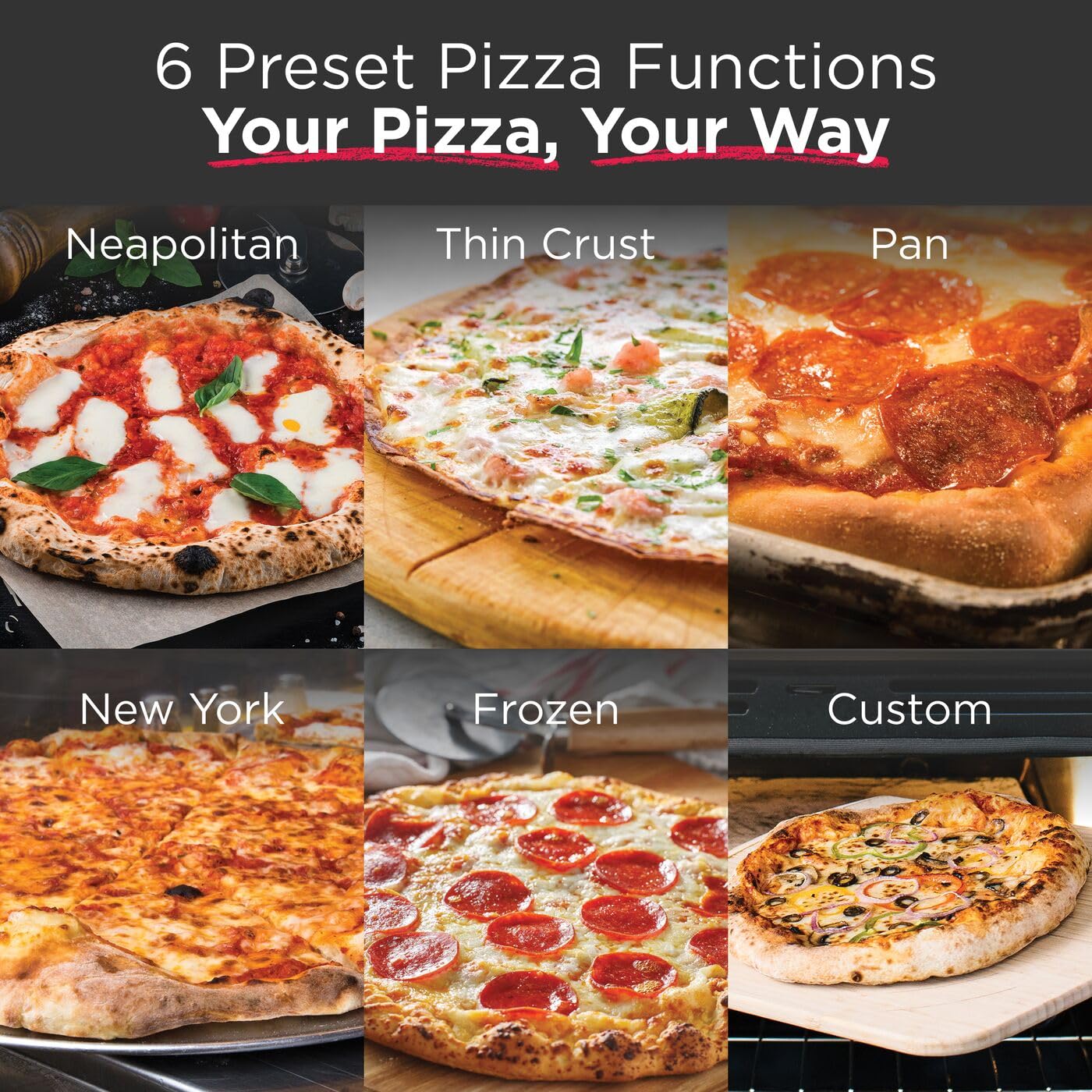 Frigidaire Electric Indoor Pizza Oven – Reach Temperatures of 700°F – Stone Bake 12” Pizzas in Minutes – Portable Countertop Oven with Air Fry and Bake. Peel Included Model FRPO100B