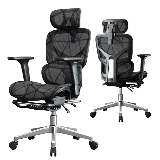 Office Chair with 3D Adjustable Lumbar Support,Ergonomic Computer Chair,Adjustable Headrest and Armrests, 400lbs Capacity,Tilt-Swivel,Premium Mesh Desk Chair for Office,Home & Gaming (Black)