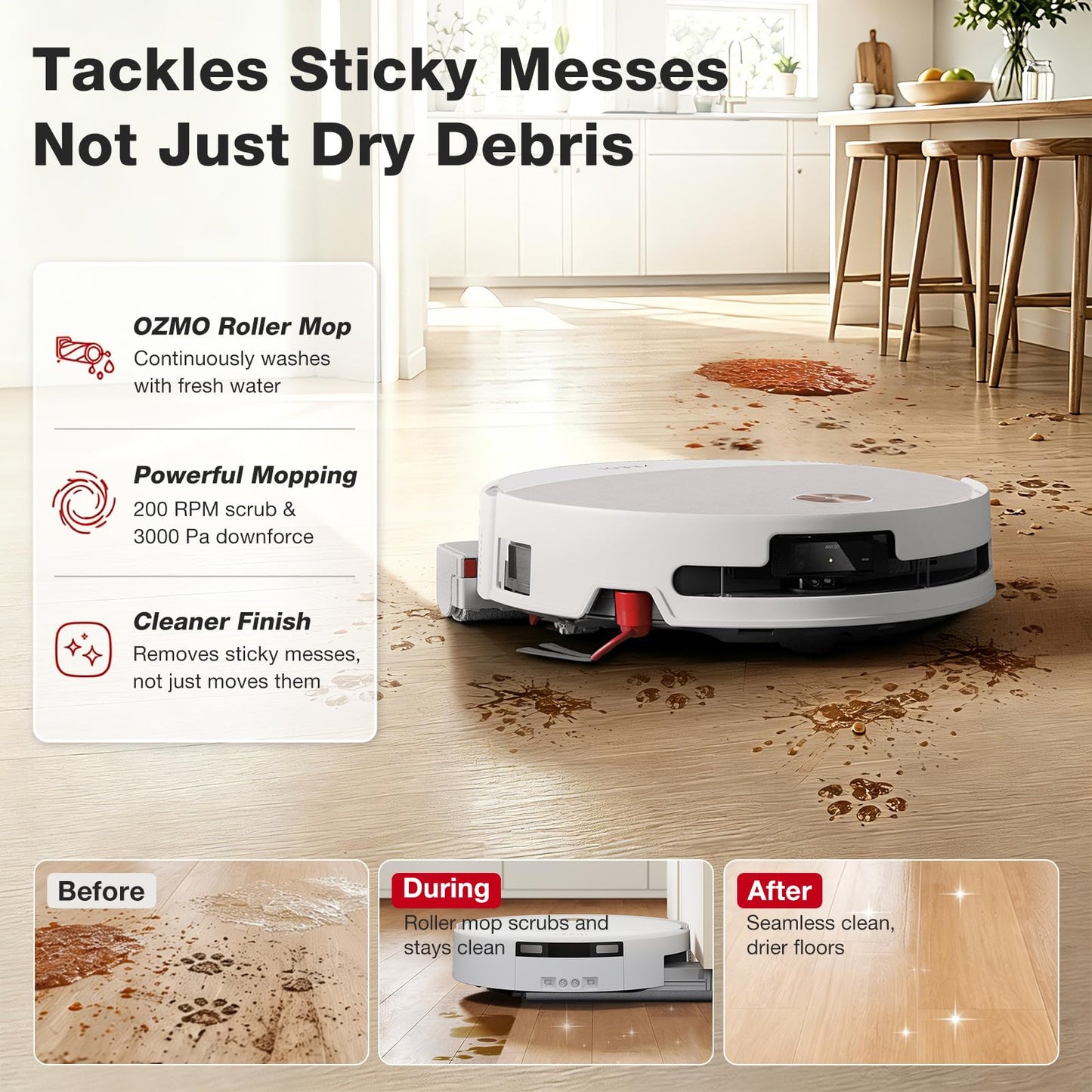 Yeedi M16 Infinity Robot Vacuum and Mop, 30000Pa Suction, Self-Cleaning Roller Mop, ZeroTangle 4.0 for Pet Hair, Self-Emptying Omni Station, AI Obstacle Avoidance