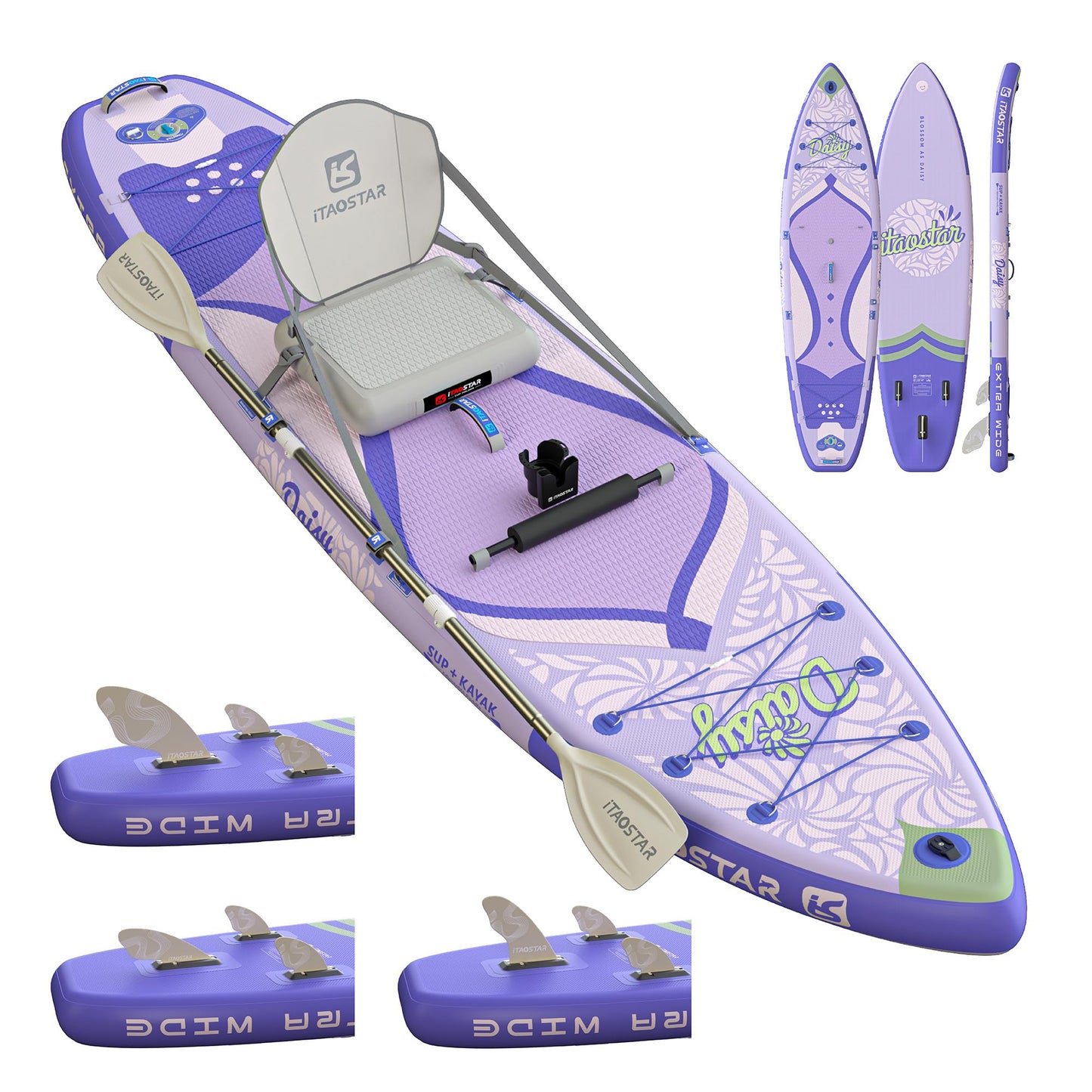 iTAOSTAR D03CP 35" Extra Wide Paddle Board for Better Balance, Inflatable Stand Up Paddle Board with Kayak Seat, Inflatable Paddle Boards for Adults of All Skill Levels with Premium SUP Accessories