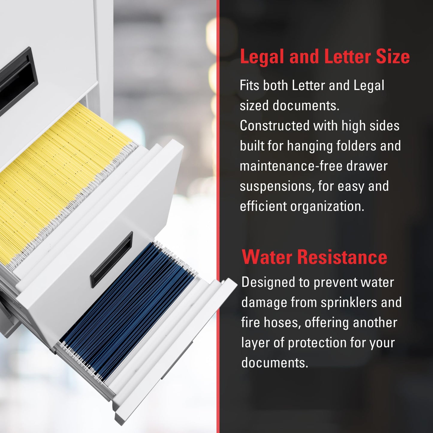 FireKing Turtle Vertical 4 Drawer Legal and Letter Fire Safe File Cabinet with Key Lock, 1 Hour Fire Rated, UL Rated & Water Resistant Home Safe, Filing Cabinet, Made in The USA, Platinum