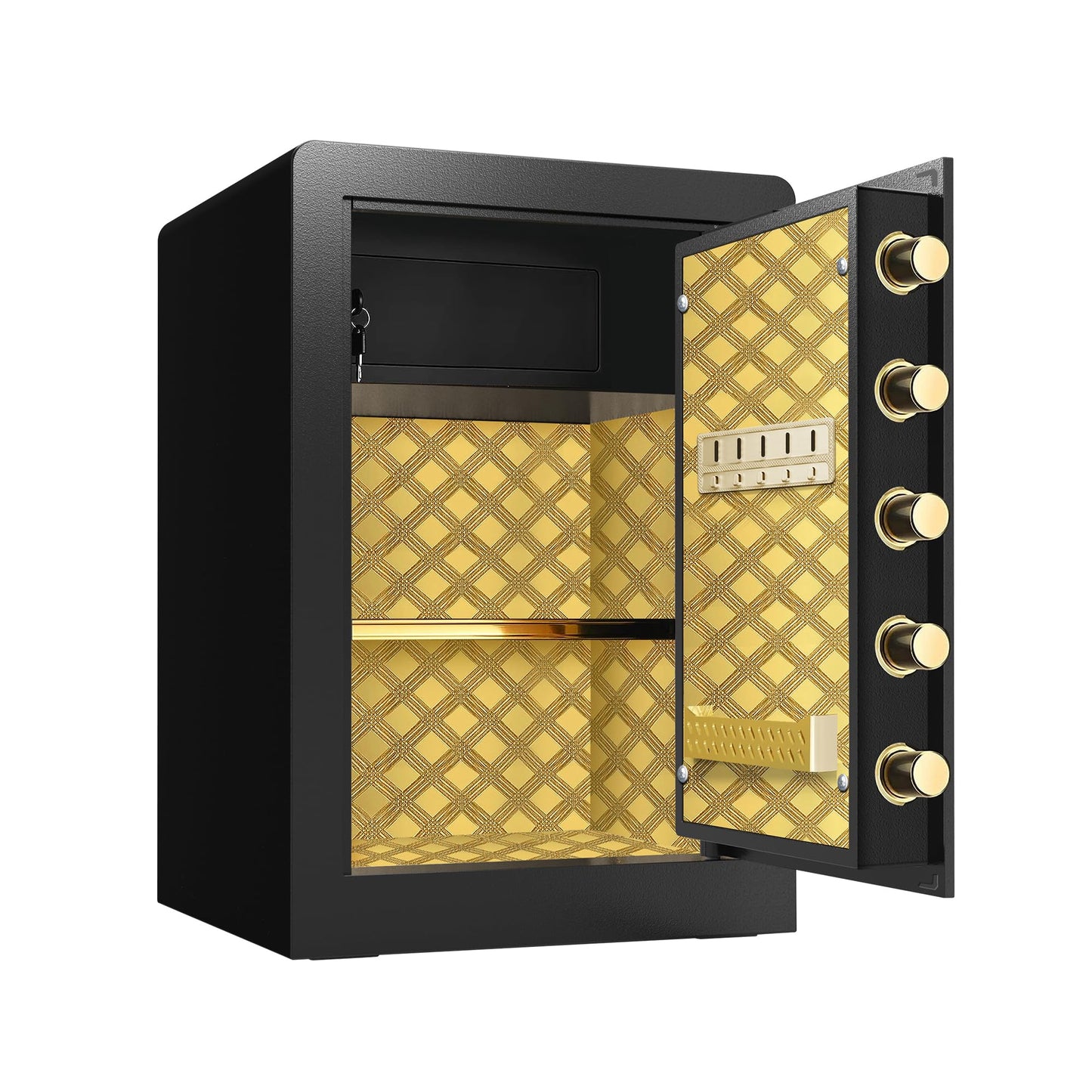 Gareinwuds Large Electronic Digital Security Safe Box, 2 Cubic Ft Fireproof Waterproof Safe with Private Inner Cabinet, Hidden Code, Adjustable Shelf, Dual Alarm, Wall Mount for Home, Office, Hotel
