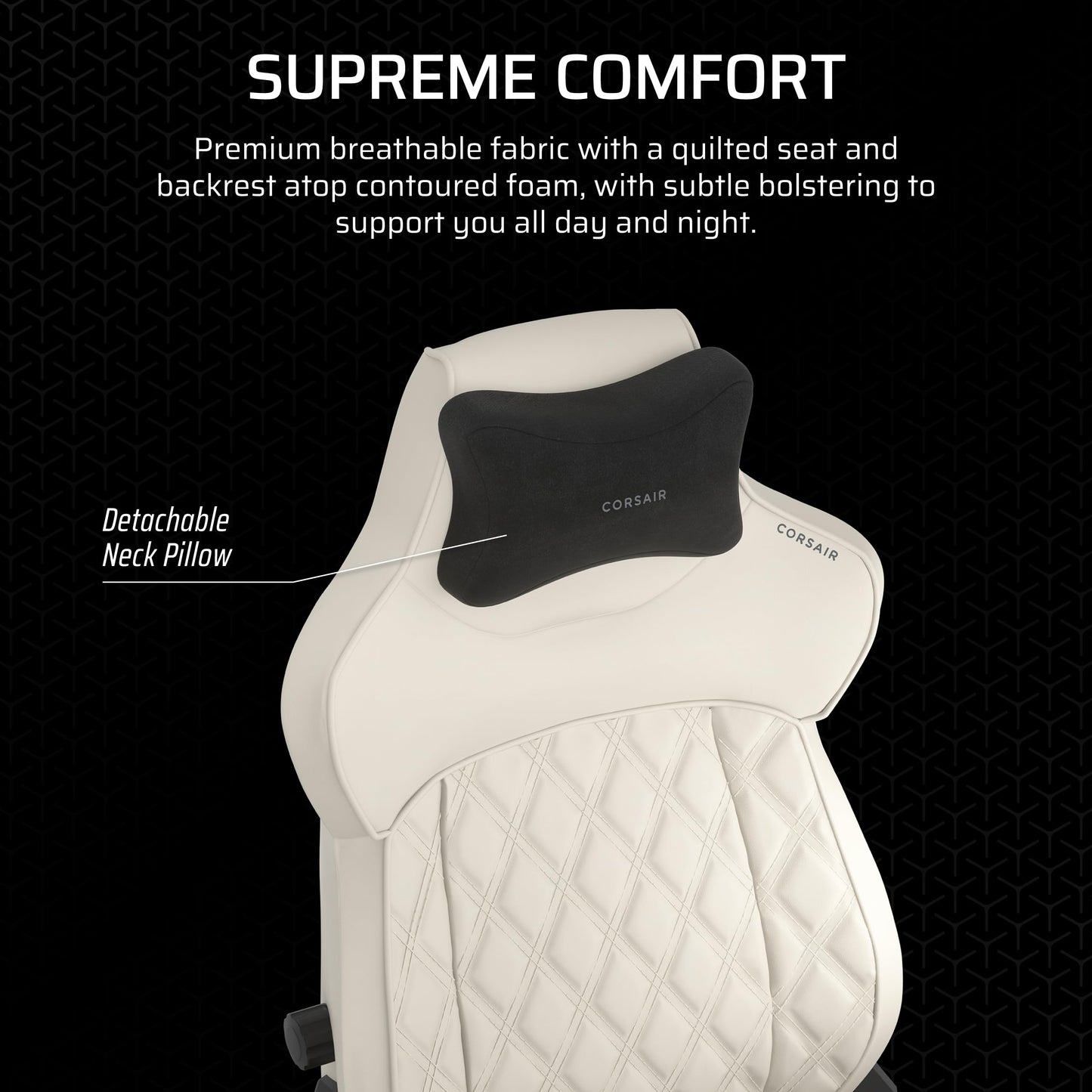 Corsair TC500 Luxe Gaming Chair – Premium Breathable Fabric – Wide Seat – Five-Way Adjustable Armrests – Adjustable Built-in Lumbar Support – 90-135 Degree Recline – Frost