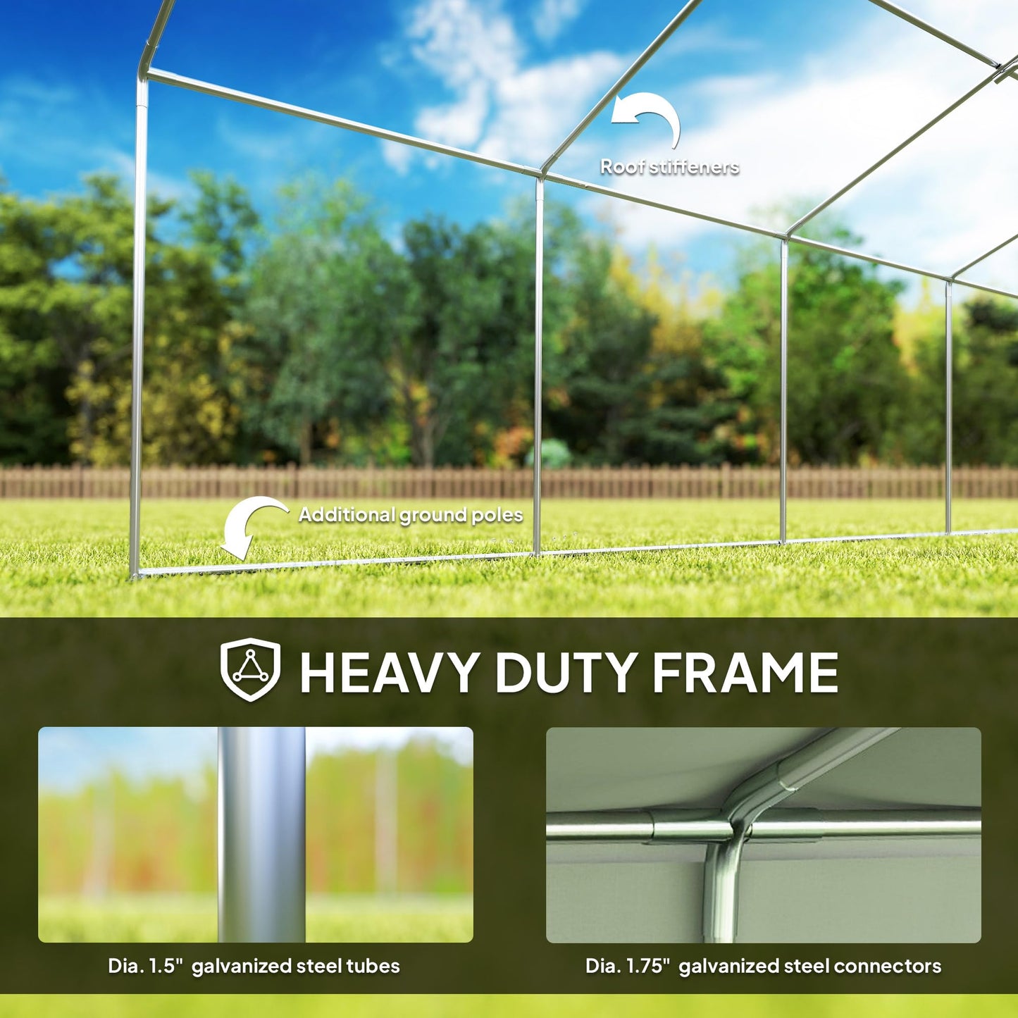 Outsunny 19.5' x 39' Heavy Duty Party Tent Outdoor Gazebo Wedding Tent Event Shelter Carport BBQ with Removable Sidewalls & Windows, Outside Waterproof Canopy for Parties, White