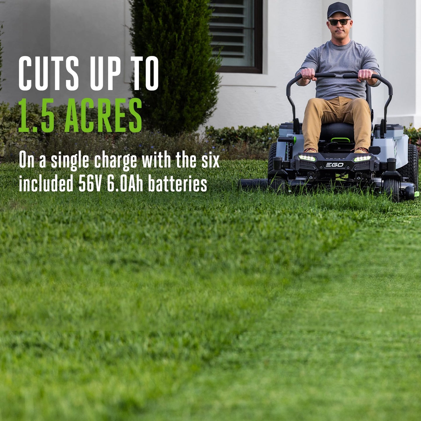 EGO POWER+ Z6 Zero Turn Riding Lawn Mower, 42" Deck, Includes (6) 56V 6.0Ah Batteries and 880W Charger - ZT4214L