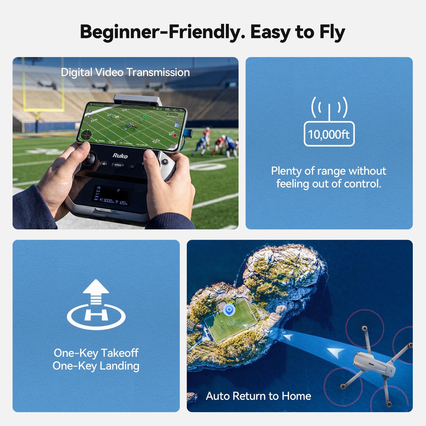 Ruko F11PRO 2 Drone with 6K Camera for Adults, 3-Axis Gimbal Stabilizer, 2 Batteries for 70-Min Flight Time, Long-Range Transmission, Auto Return & Beginner-Friendly, Ideal Tech Gift