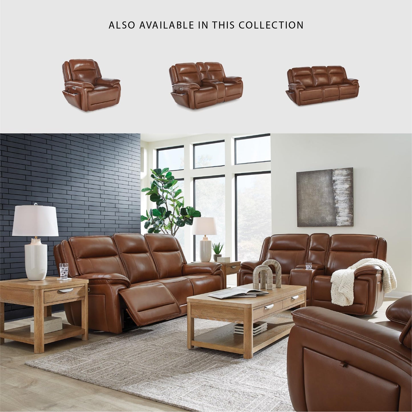 Signature Design by Ashley Healy Pier Modern Power Reclining Sofa with Adjustable Headrest and Storage, Dark Brown