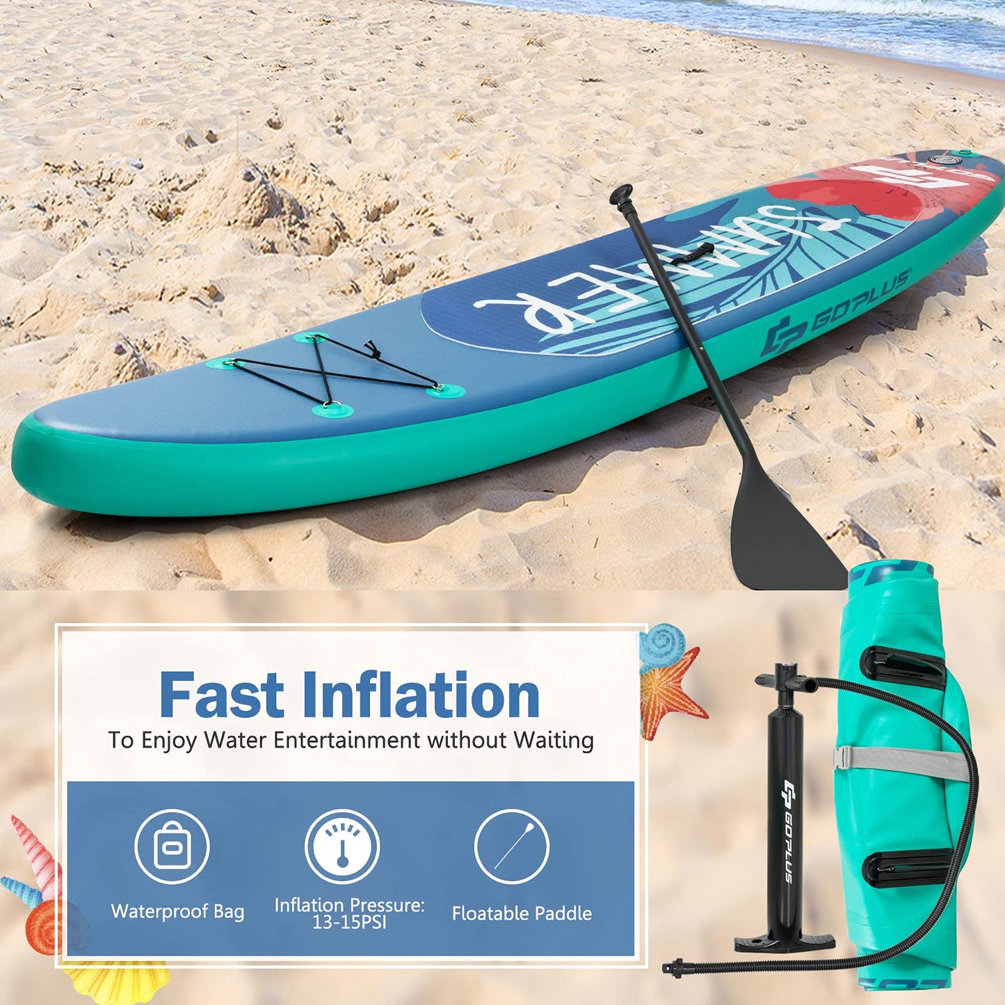 Stand Up Paddle Board- 10'/10.5'/11'×30"×6" SPORFIT Inflatable Paddleboard with Premium SUP Accessories & Backpack, Non-Slip Deck, Waterproof Bag, Leash, Paddle and Hand Pump for Youth & Adult