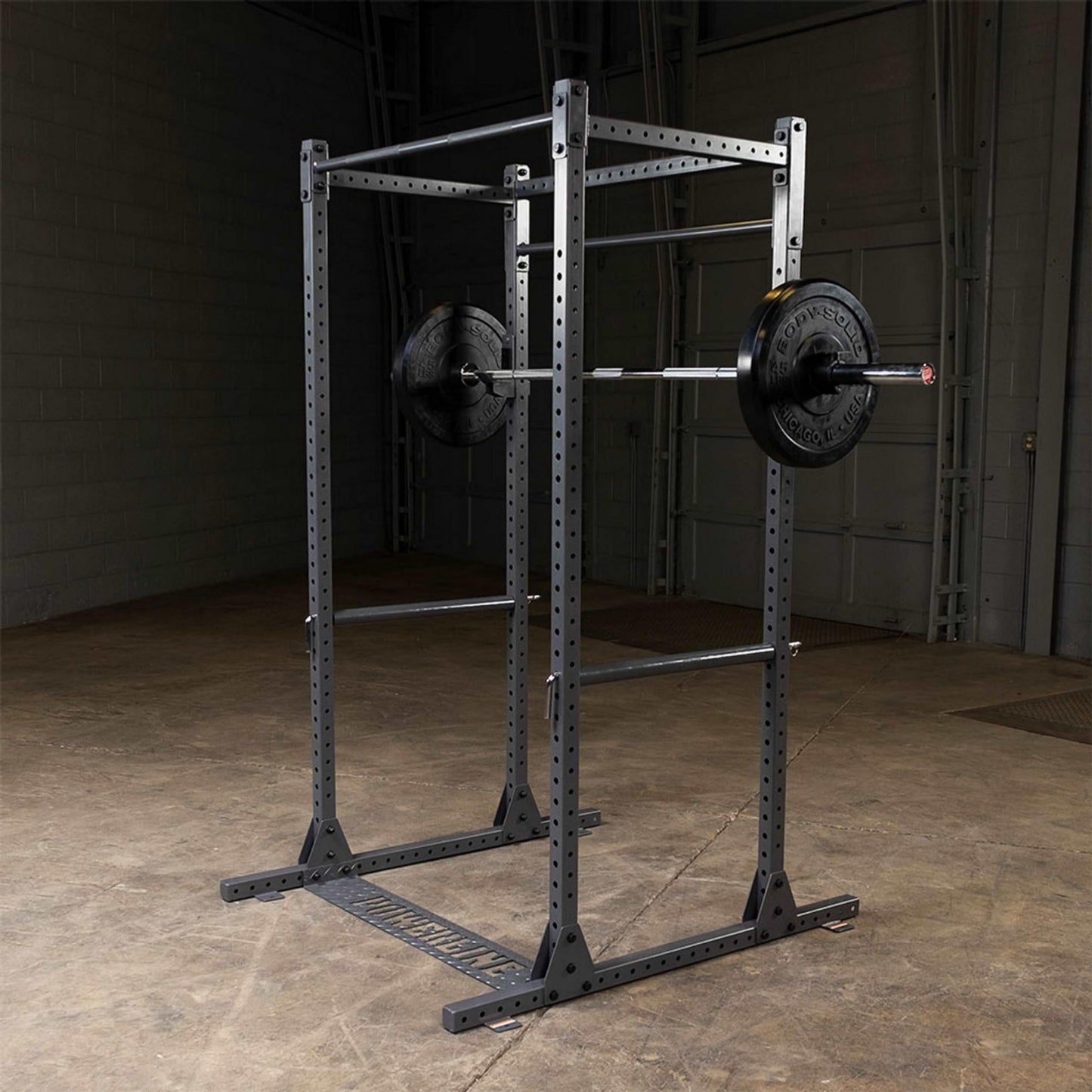 Body-Solid Powerline (PPR1000) Power Rack - Steel Frame Squat Cage with J-Cups and Safety Pipes for Home Gym Strength Training