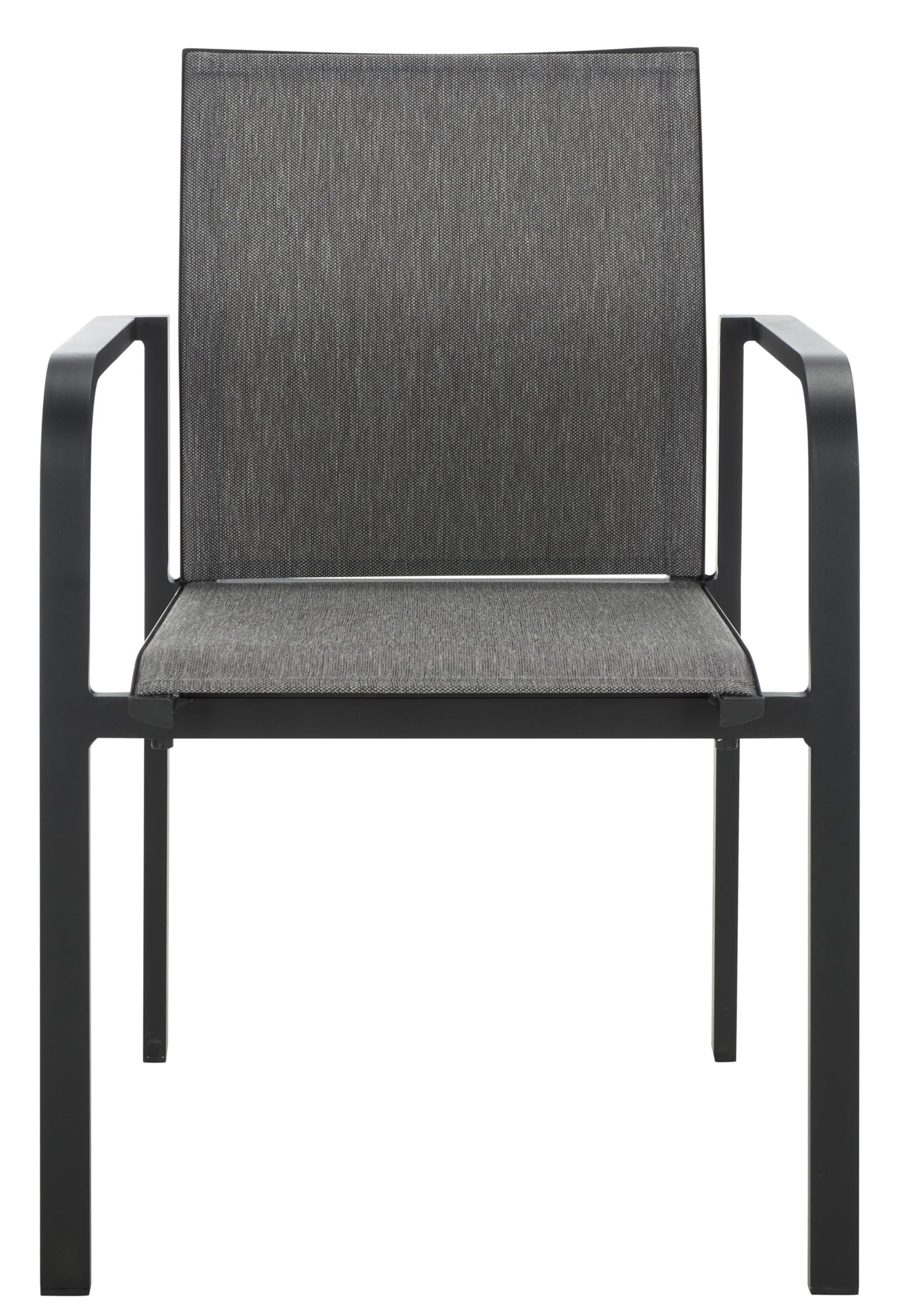 SAFAVIEH Outdoor Patio Furniture Dexter Black Armchair Set of 2 (Fully Assembled)