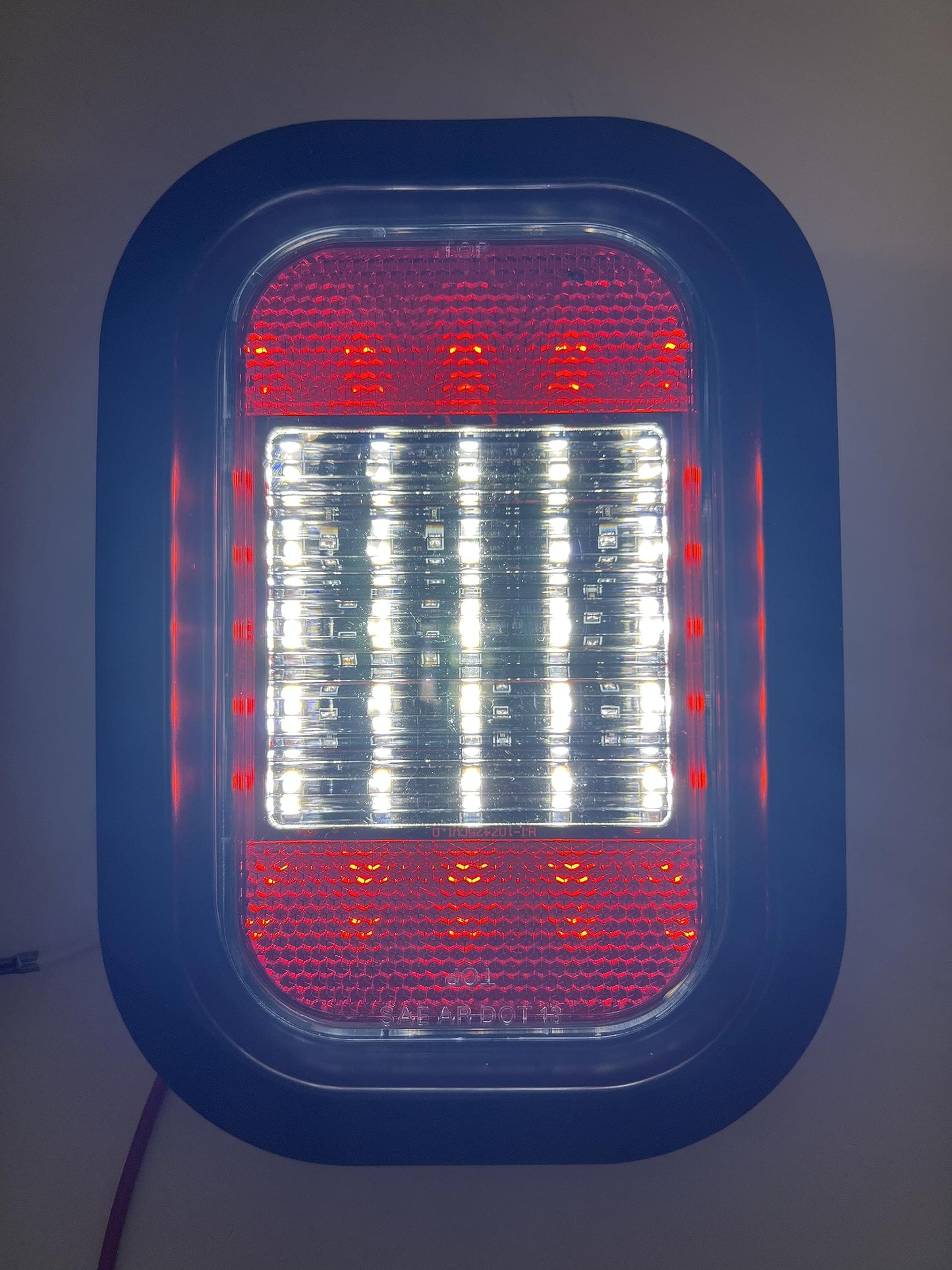 All Star Truck Parts 25 LED Reverse/Backup Light with Red Reflector Grommet & Pigtail, Qty 2, Size 5inx3in, Color Red