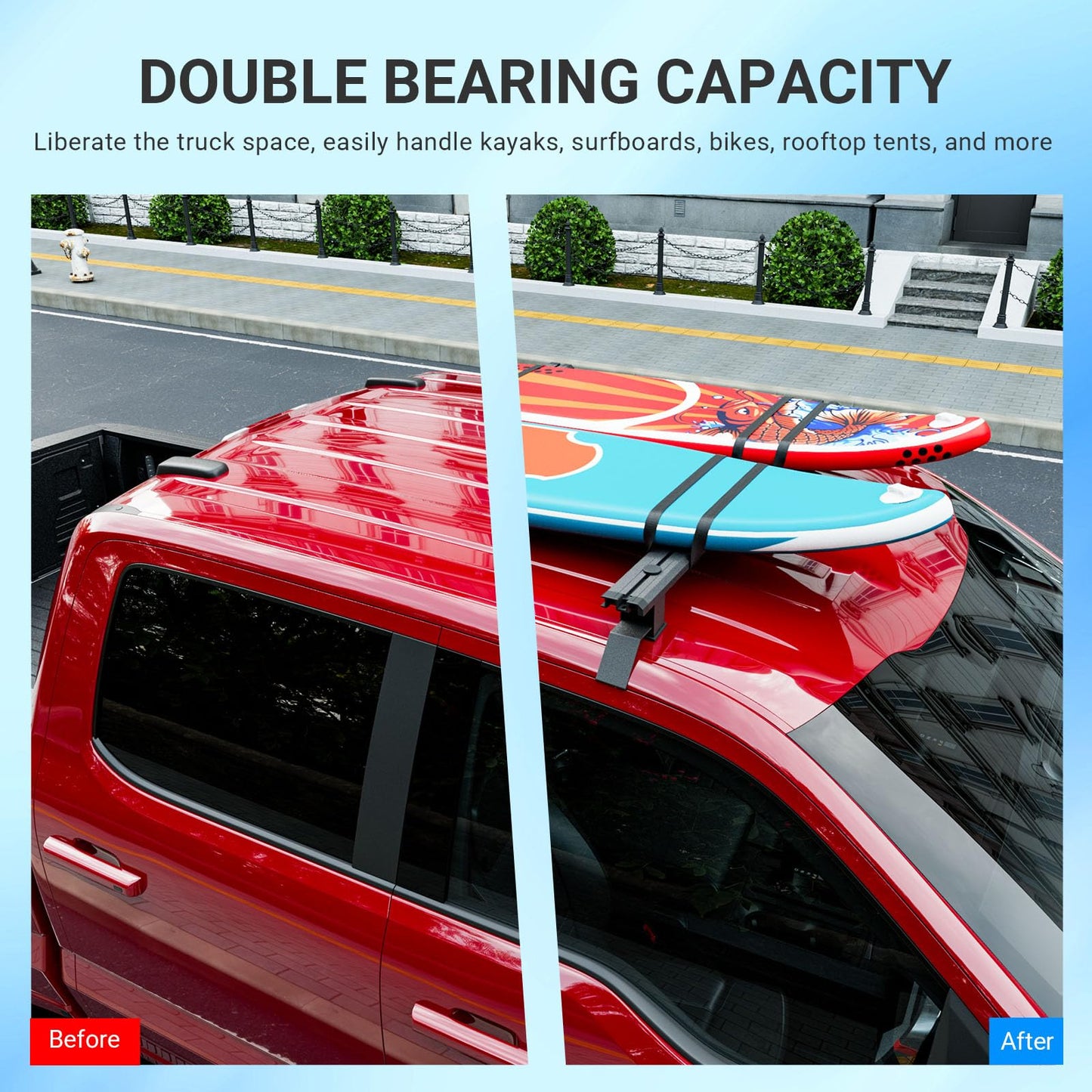 SZYANG Roof Rack Cross Bar Compatible with 2021-2026 Ford F150 Crossbar Roof Rail Aluminum Luggage Carrier Replacement for 2021-2026 Ford F-150 Accessories