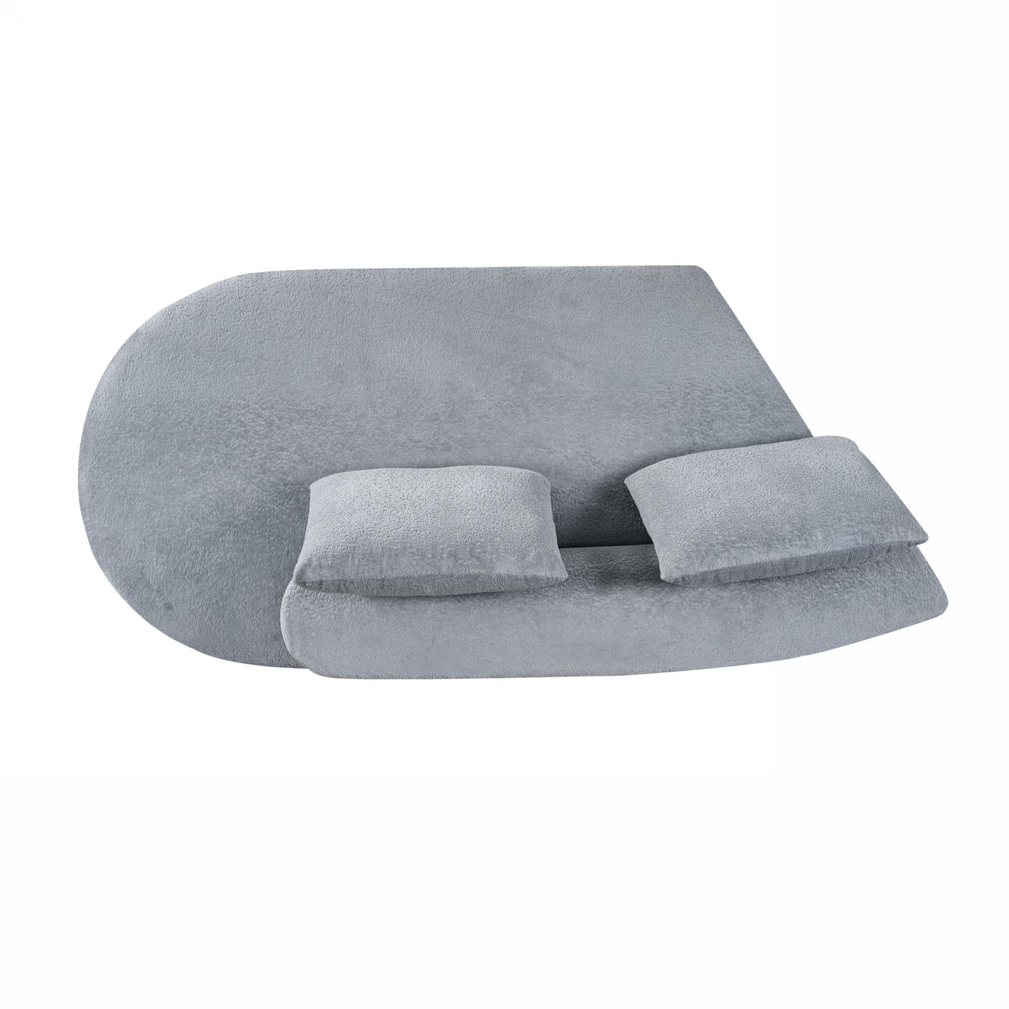 Christopher Knight Home 116" Modern Curved Sectional Sofa 2 Piece Set with Chaise Lounge High-Density Compressed Sponge Couch, Fully Assembled Right Hand Facing Sofa for Living Room Lounge, Light Grey