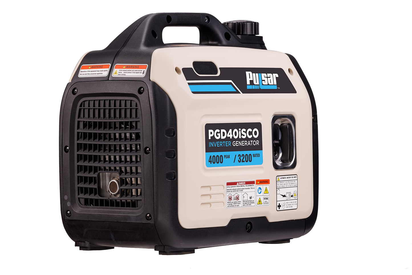Pulsar PGD40ISCO Ultra Light Quiet 4000W Portable Gas Inverter Generator, white
