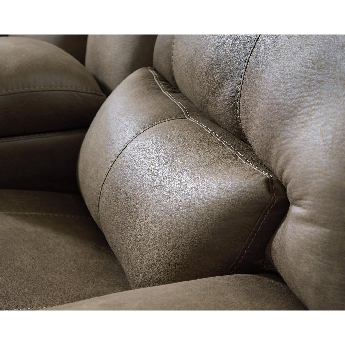 Signature Design by Ashley Bealeaf Contemporary Power Reclining Loveseat with Console, Adjustable Headrest, USB Charging Ports and Storage, Dark Brown