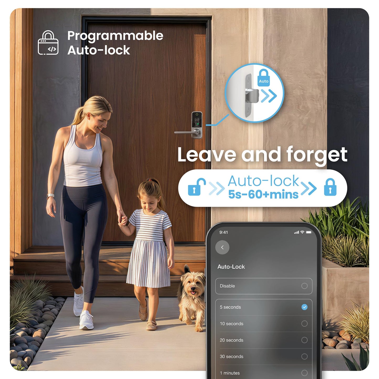 Lockly Secure Pro Smart Lock with Handle - Biometric Fingerprint & Patented Anti-Peep PIN Genie Keypad, Built-in Wi-Fi Keyless Entry Door Lock, App Remote Control, Works with Alexa & Google Assistant