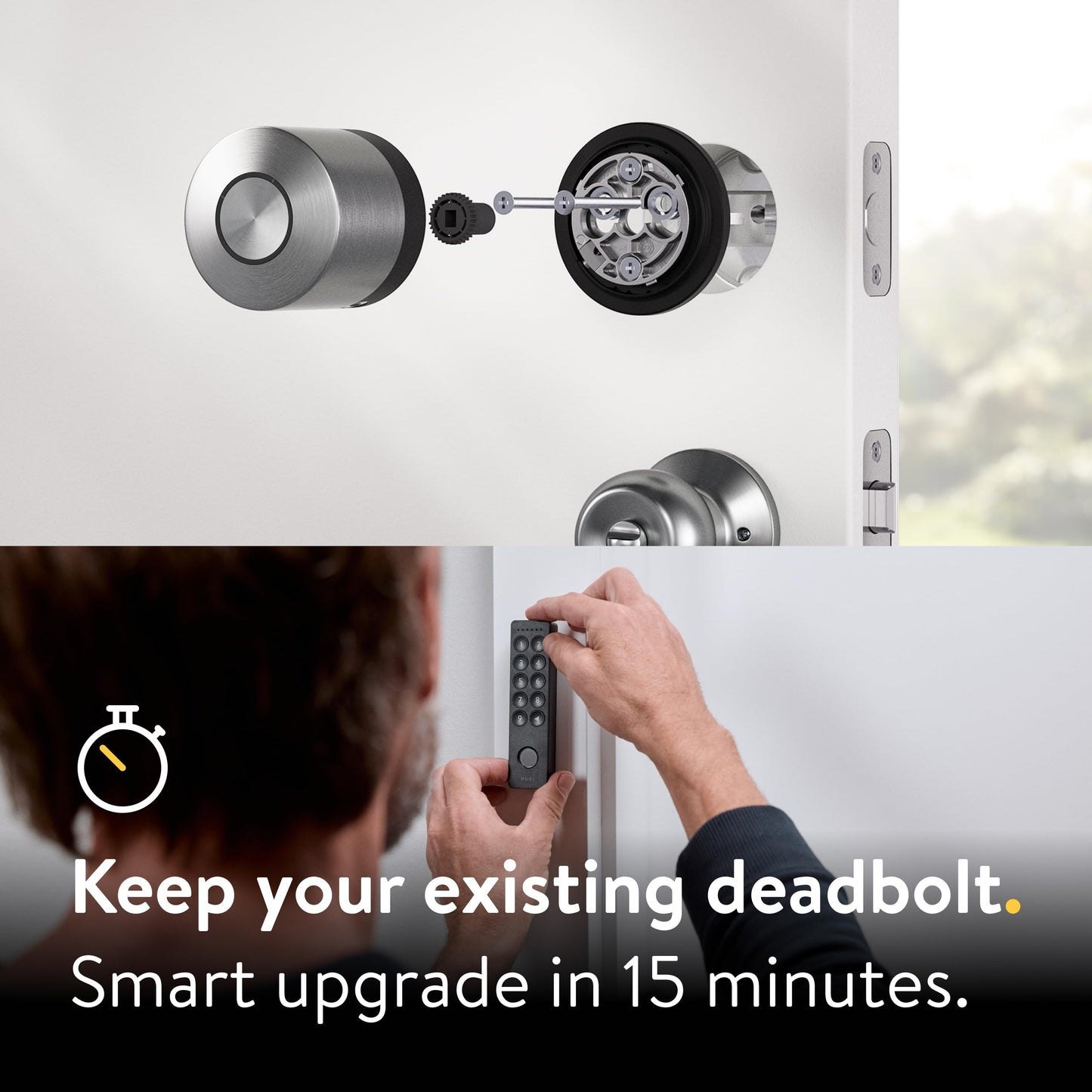 Nuki Smart Lock (Deadbolt) & Keypad 2, Keyless Door System with Auto-Lock, Fingerprint and Code Access, App Control, Easy Setup, Compatible with Alexa, Google, for Secure and Easy Home Entry