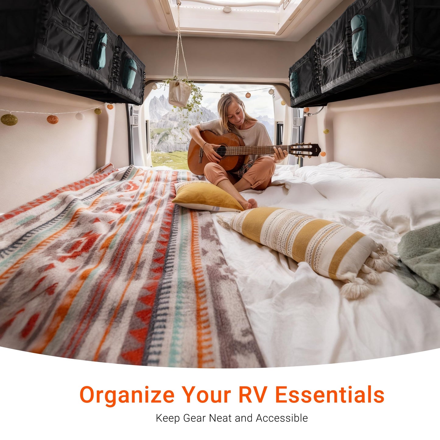 VANNCAMP Soft-Sided Overhead Storage Cabinet 48" - Space-Saving Organizer for Camper Vans, RVs, Mobile Homes | Vanlife Accessories