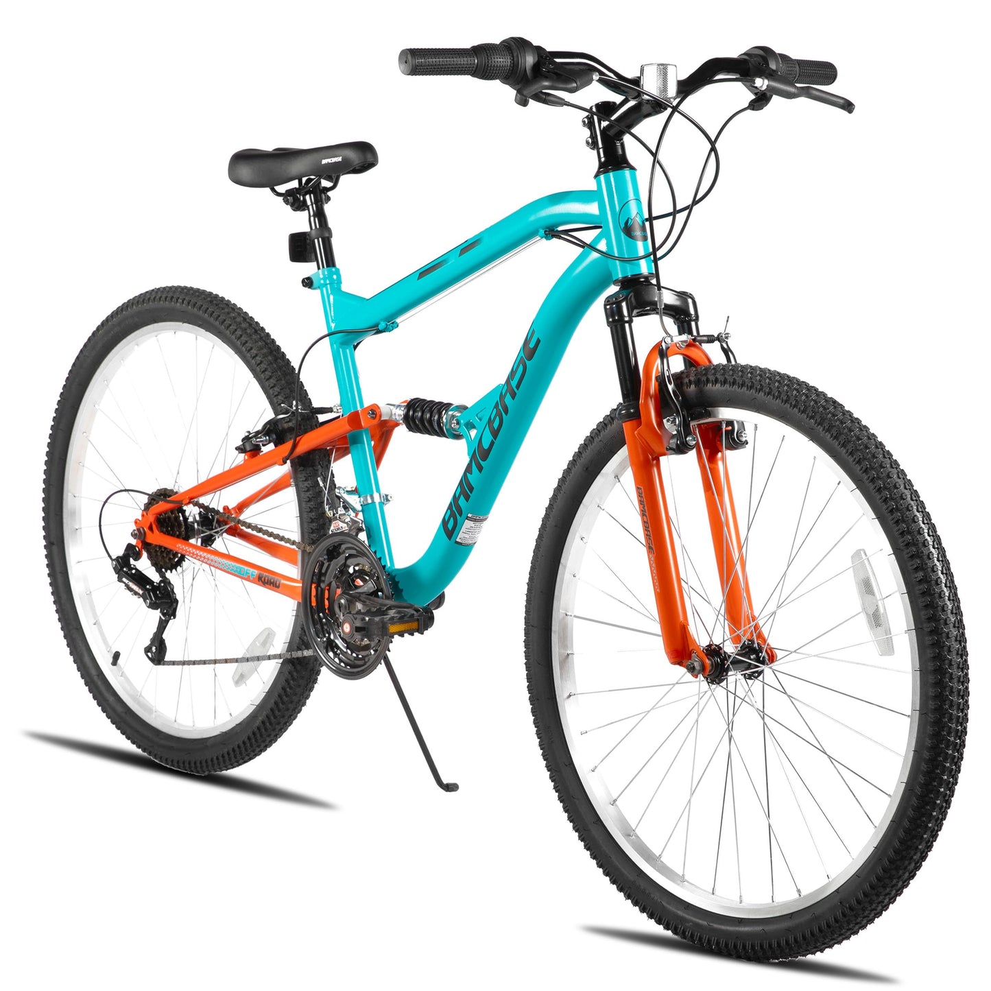 HH HILAND Full Suspension Mens Mountain Bike, 18 Speed, 26 Inch Wheel, Dual V Brake Bike for Men Womens Adult Bicycle