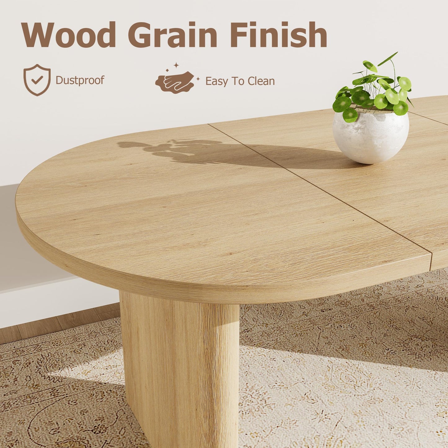 GAOMON 70.8 Inch Oval Computer Desk, Long Large Executive Desk Wooden Home Office Desk, Writing Table Computer Table Workstation for Home Office