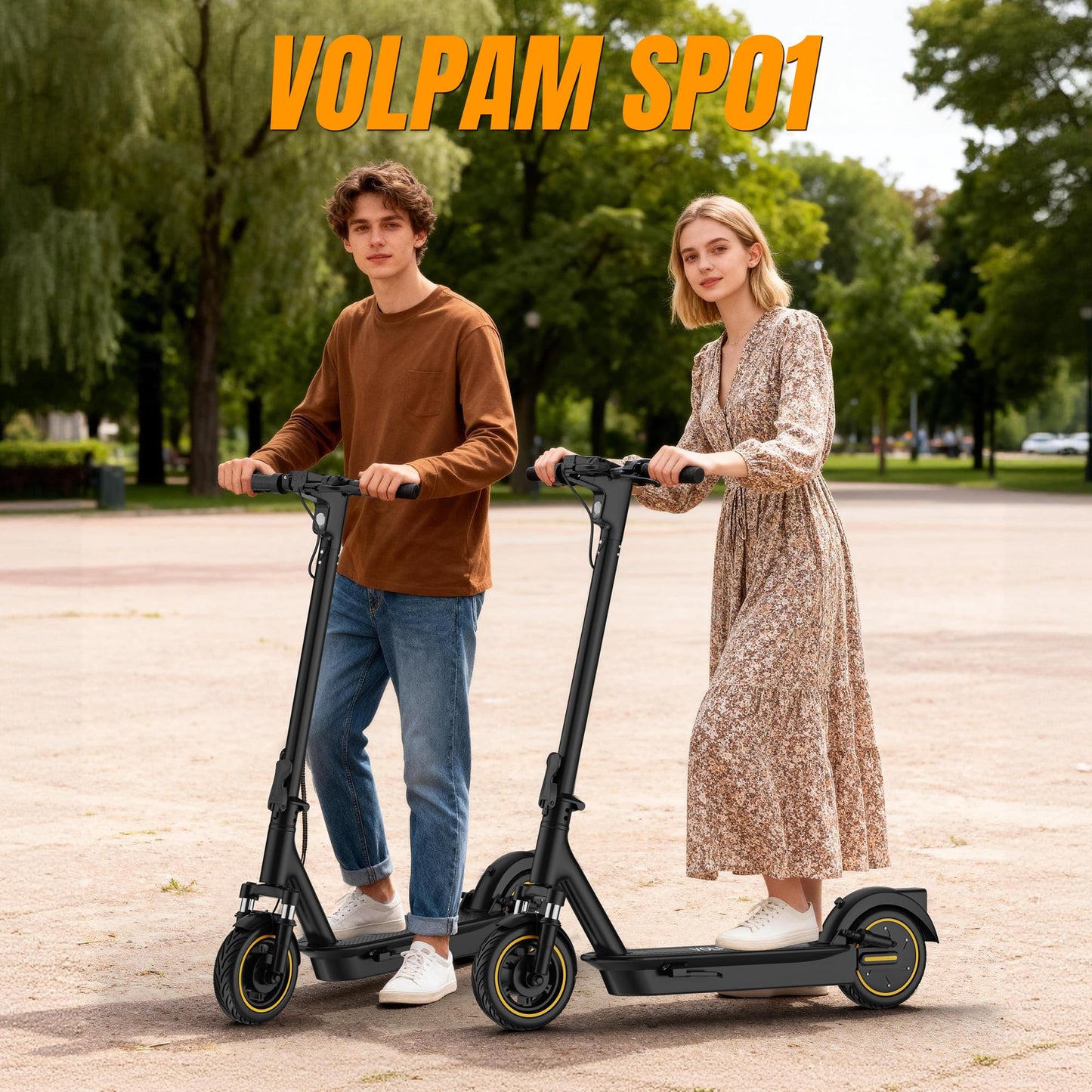 VOLPAM 10''/11''Electric Scooter with Dual Suspensions, 19/22MPH, 500W/800WMotor, 60/40/31/23Miles Long Range, Dual Braking, Max Load 264 lbs