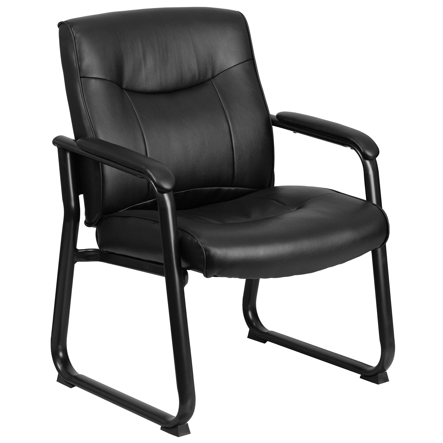 Flash Furniture Hercules Series Big & Tall LeatherSoft Executive Side Reception Chair, Padded Lobby Chair with 500-lb. Static Weight Capacity, Black