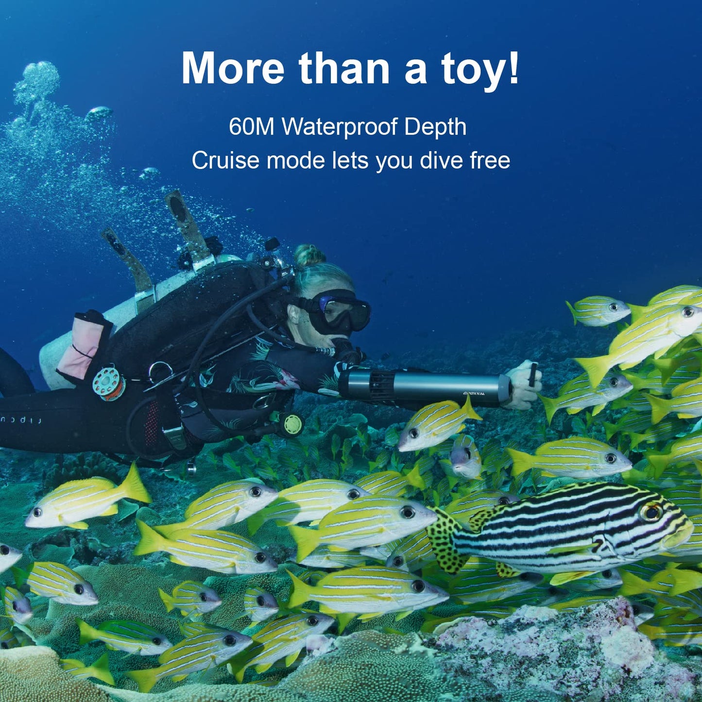 Waydoo Subnado Underwater Scooter, Thumb Controlling Sea Scooter for SUP Paddle Board, Suitable for Pool, Diving, and Snorkeling, Compact and Portable Water Scooter for Adults and Kids