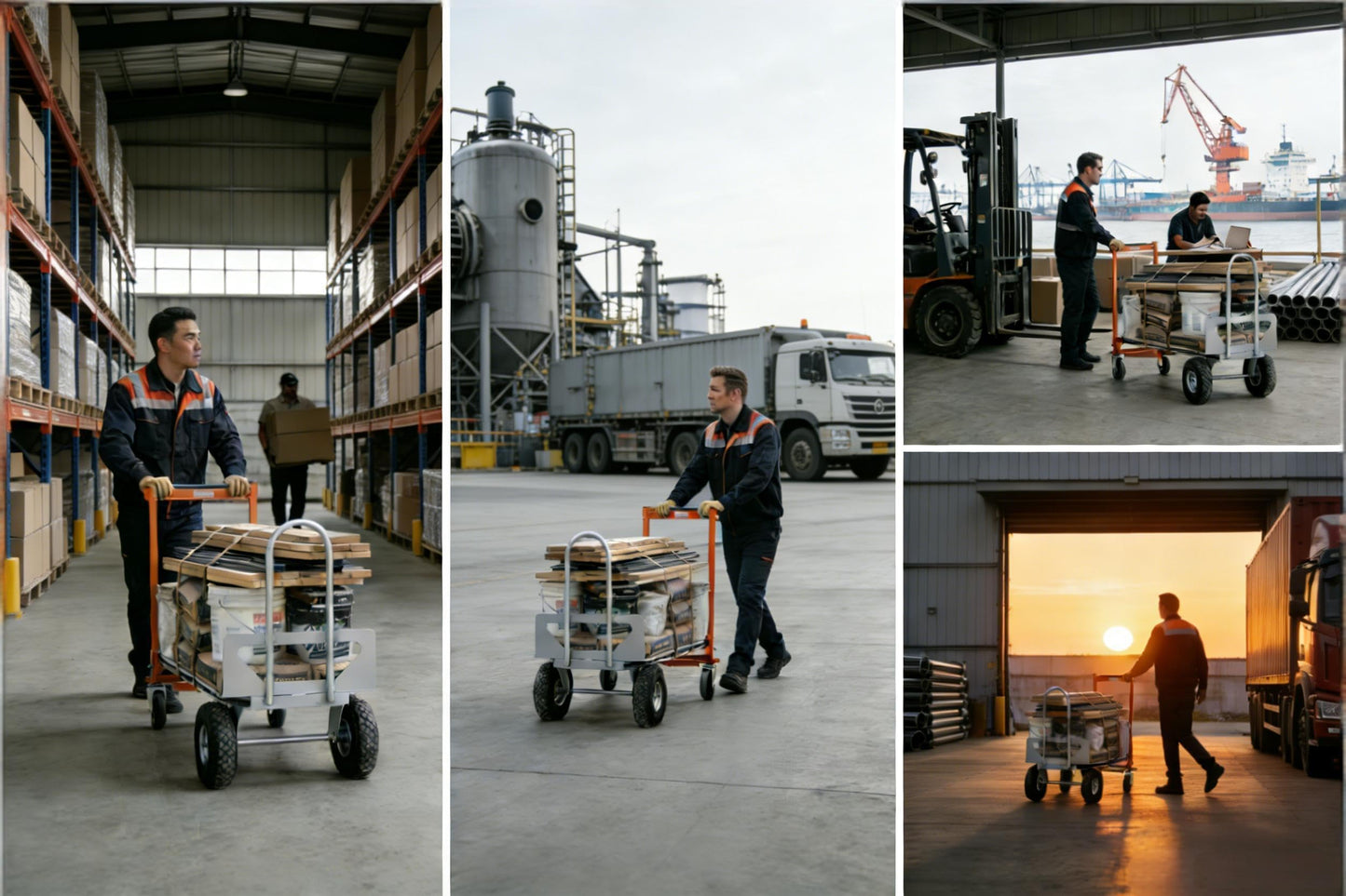 4 in 1 Convertible Hand Truck 1000LBS, Aluminum Folding Dolly Cart, SST Heavy Duty with Pneumatic Wheels & 4-Mode Switching for Moving, Warehouse, Construction, 51" Platform