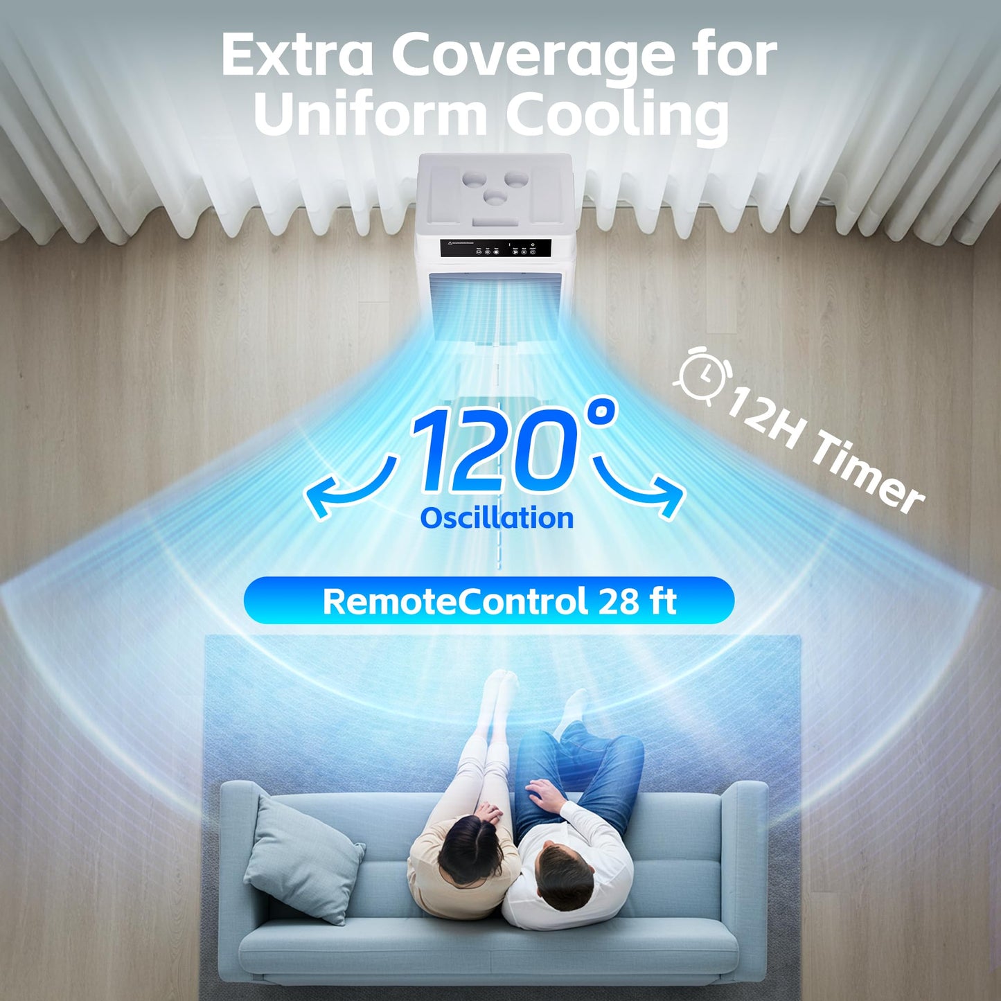 Uthfy Swamp Cooler, 3880CFM Evaporative Air Cooler with 10.6 Gal Water Tank, 120° Oscillation, 12H Timer, Remote, Ultra Quiet Cooling Fan, Outdoor Air Conditioner for Garage Patio Large Room