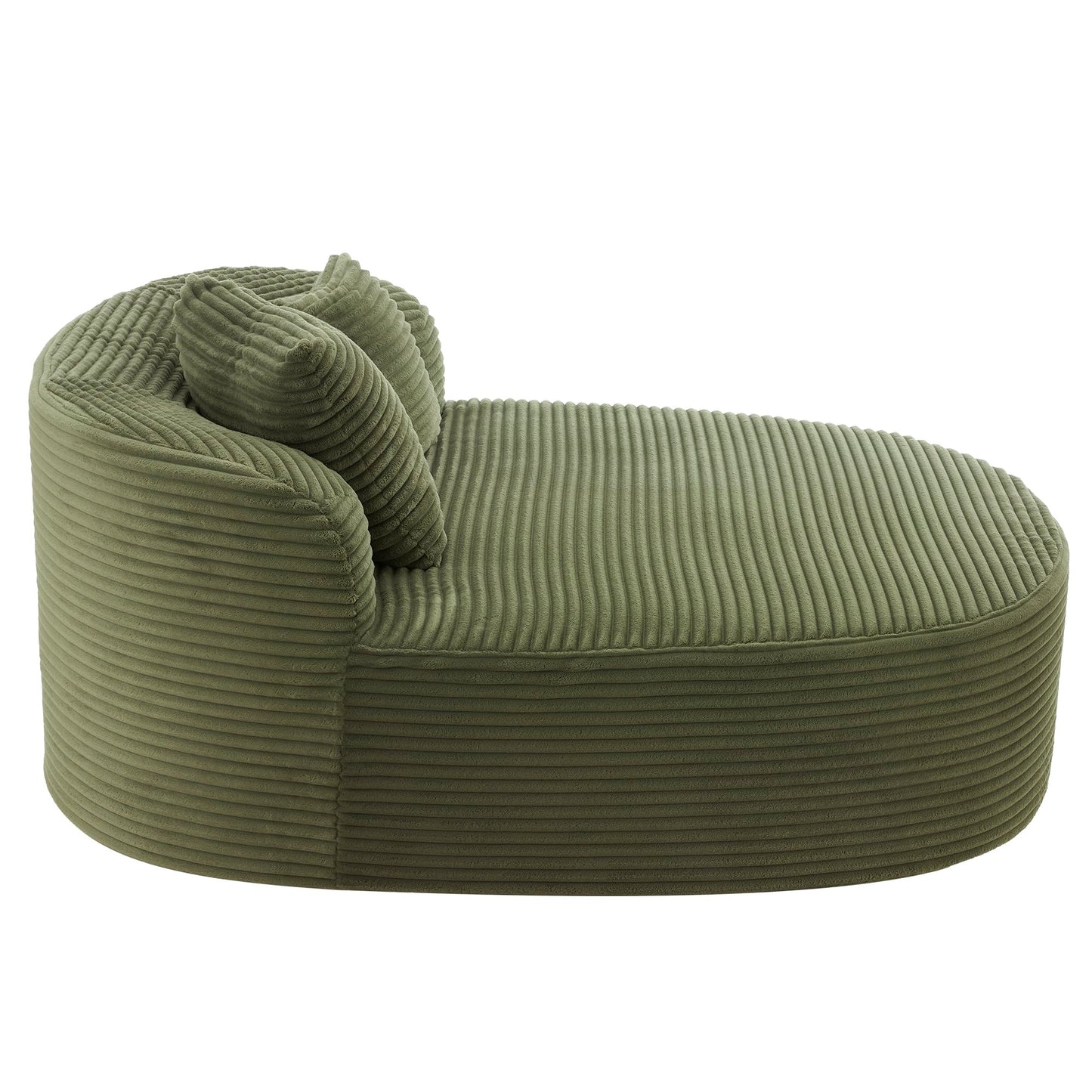 51.6-Inch Fluffy Corduroy Boneless Sleeper Daybed Oversized Single Recliner Foam Cloud Lounge Chaise,Floor Cloud Sofa Chaise W/2 Toss Pillows for Bedroom Living Room