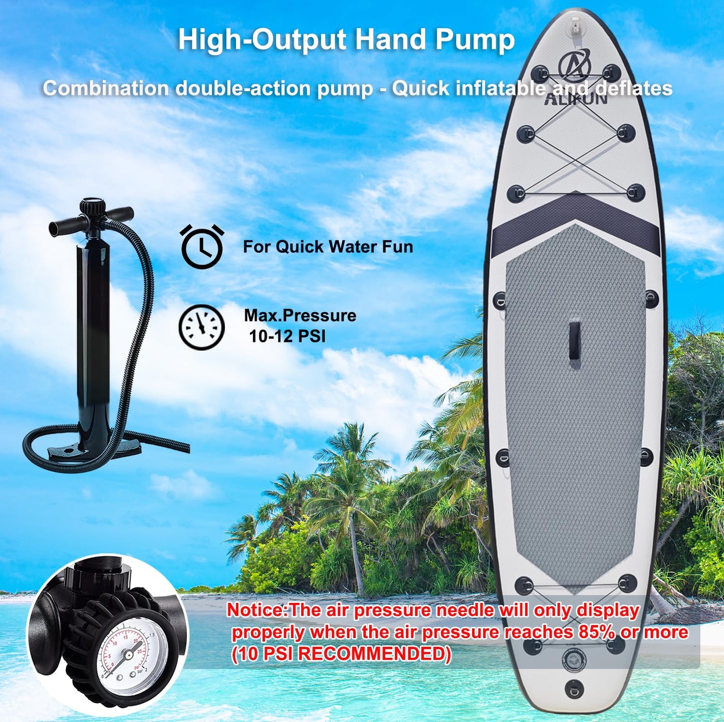 Inflatable Stand Up Paddle Board, Blow Up Paddle Board SUP 10'6"x32"x6", All Around Paddleboards for Beginner & Intermediate, Built-in Camera Mount, Military Grade PVC with Full Accessory Package