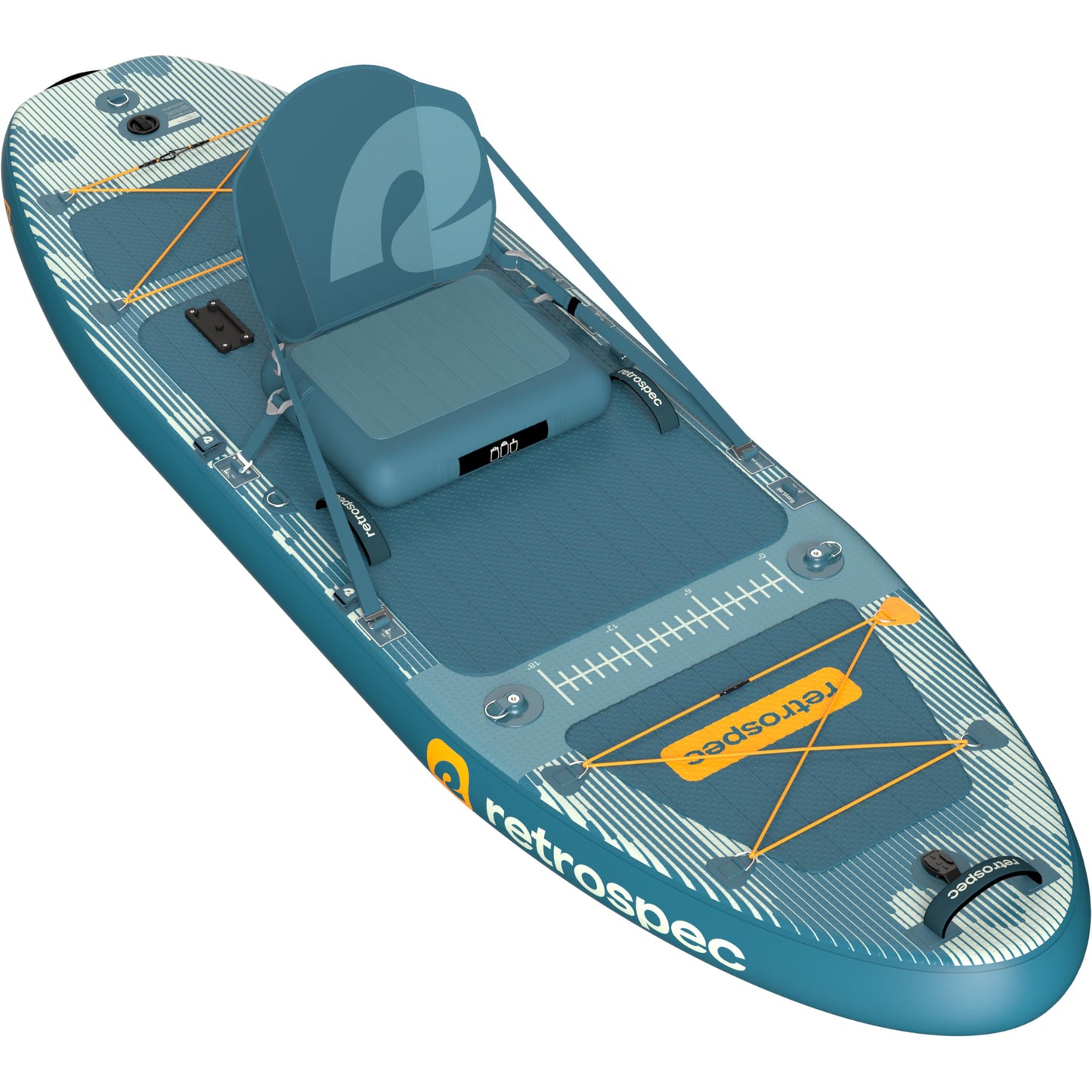 Retrospec June Nano Kids Inflatable Fishing Paddle Board SUP Kayak: 9'6" Hybrid Paddleboard with Rod Holders, Removable Seat - Lightweight Portable Youth Fishing Board