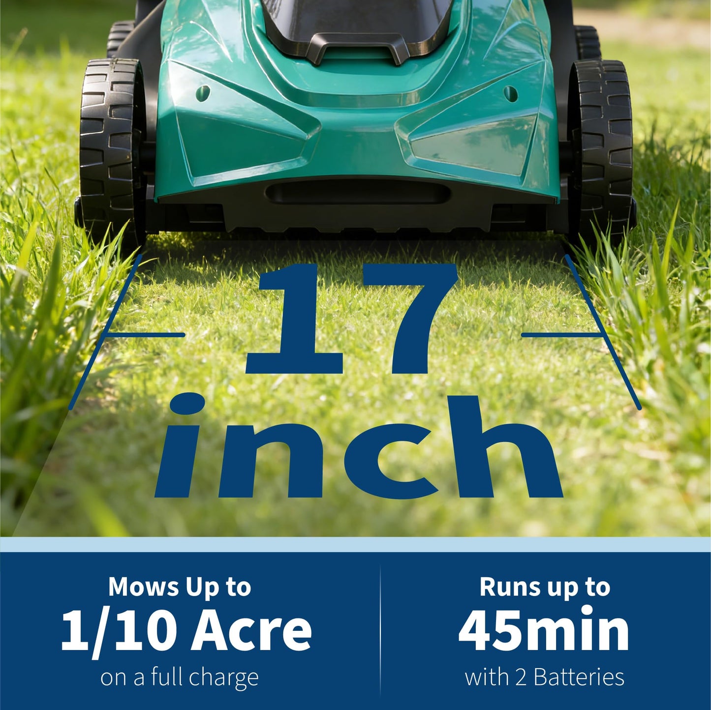 Garvee 17 Inch Electric Lawn Mower Cordless, 40V 4.0Ah Battery Powered Lawn Mower with Brushless Motor, Lightweight Walk-Behind Push Mower for Small to Medium Yard