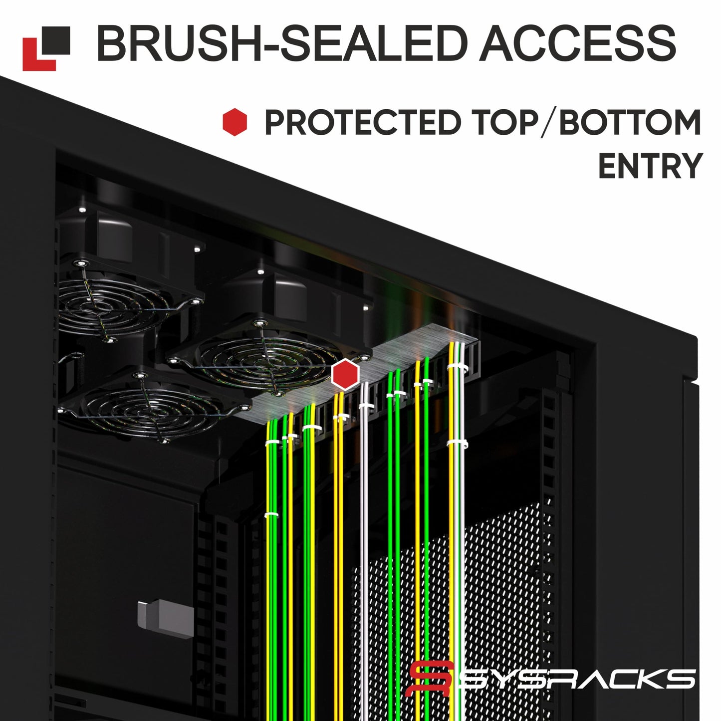 Sysracks 27U Server Rack Cabinet, 39" Deep, Glass Door, 19-Inch