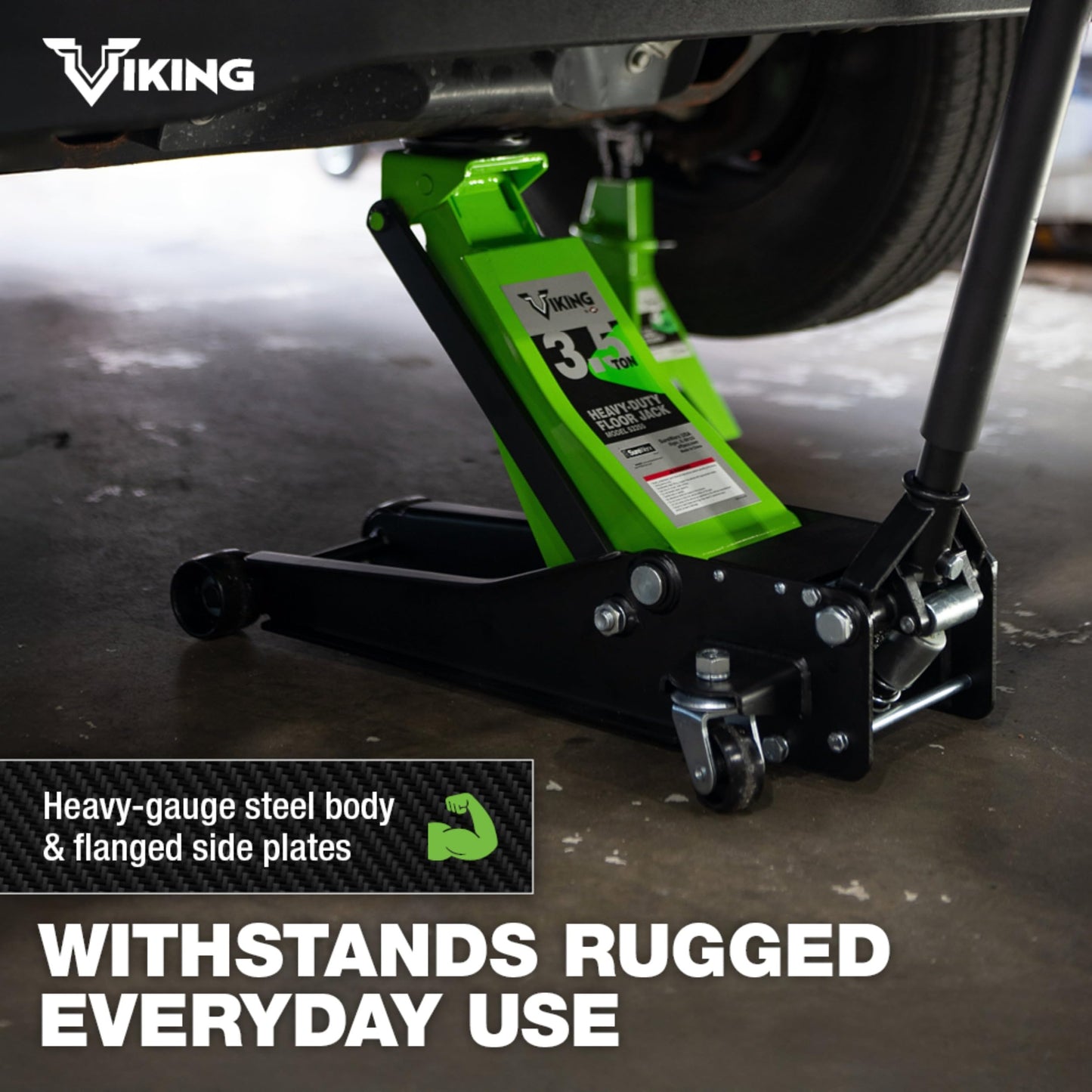AFF Viking 3.5 Ton Floor Jack - Low Profile Car Jack with Lightning Lift Hydraulic - Heavy Duty