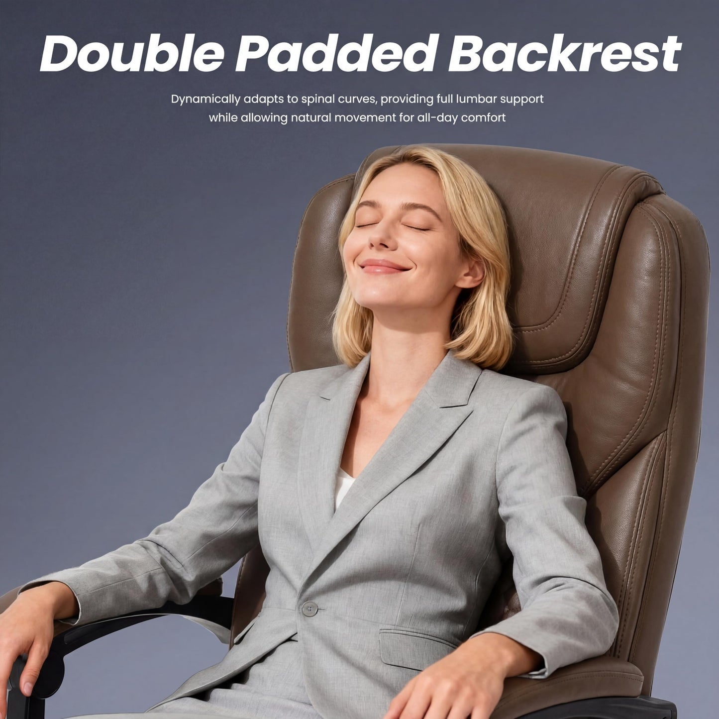 MALOL Massage Office Chair with Heat and Footrest - 3-Level 65°C Targeted Heating, 20-Min Easy Assembly Leather Desk Chair, Big and Tall Executive Computer Chair with Side Pocket, 300 lbs, Brown