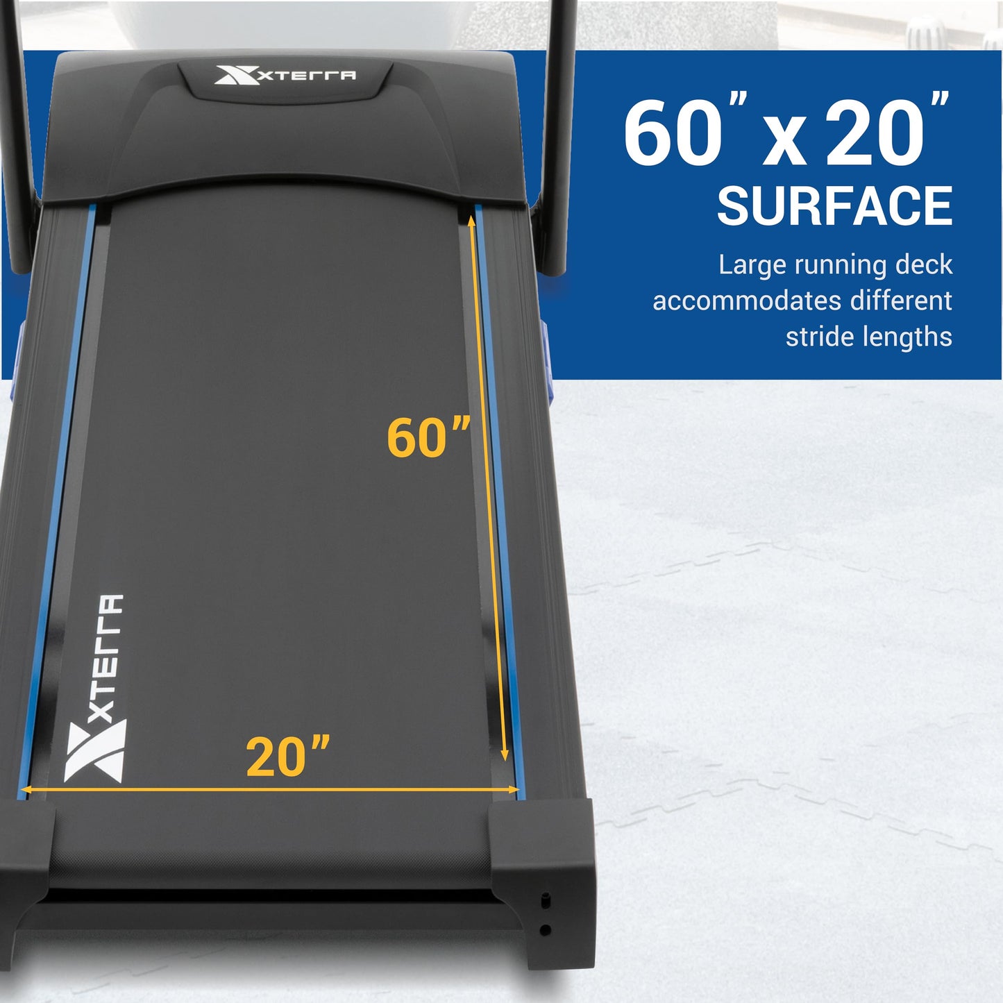 Xterra Fitness TR75 Sport Series Premium Folding Smart Treadmill, Handlebar Speed and Incline Controls, Large XTRASoft Cushioned Running Deck, Built-in FTMS-Enabled Bluetooth with XF Connect Fitness
