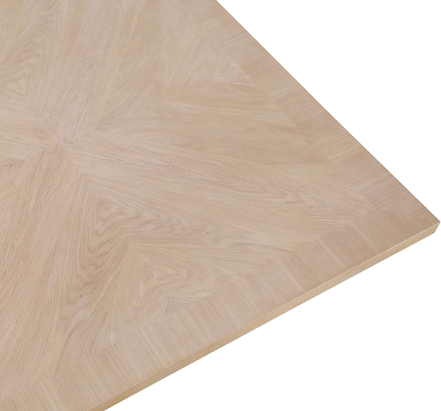 Meridian Furniture 729Oak-T Belinda Collection Mid-Century Modern Dining Table, Solid Wood Base, Natural Finish Oak Wood Veneer MDF Top, Square Top, Fluted Base, 54" W x 54" D x 31" H, Oak