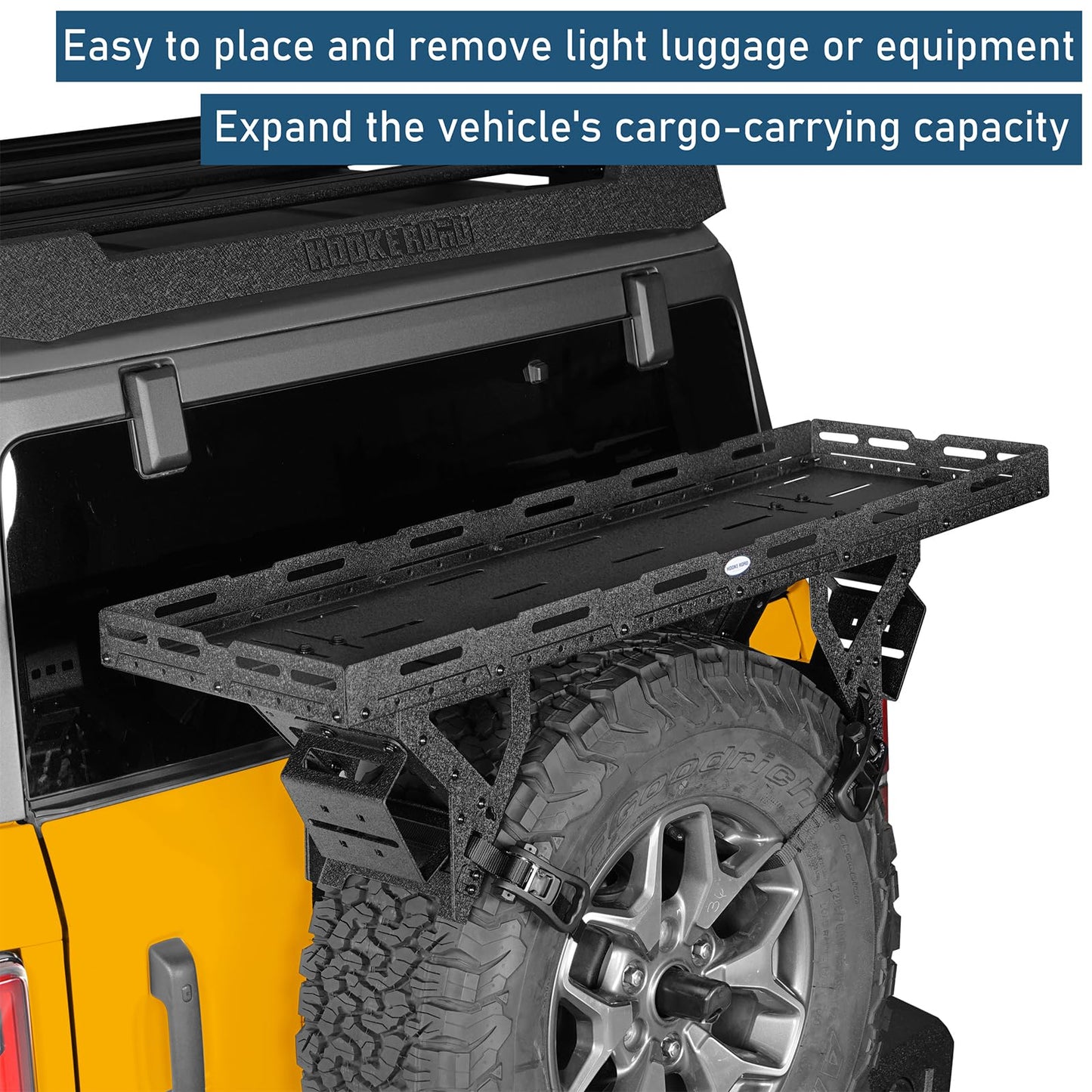 Hooke Road Universal Spare Tire Cargo Rack Basket Carrier for 30"-40" Tires, Fits for 1976-2026 Jeep Wrangler (CJ, YJ, TJ, JK, JL) & 2021-2026 Ford Bronco, SUV, RV