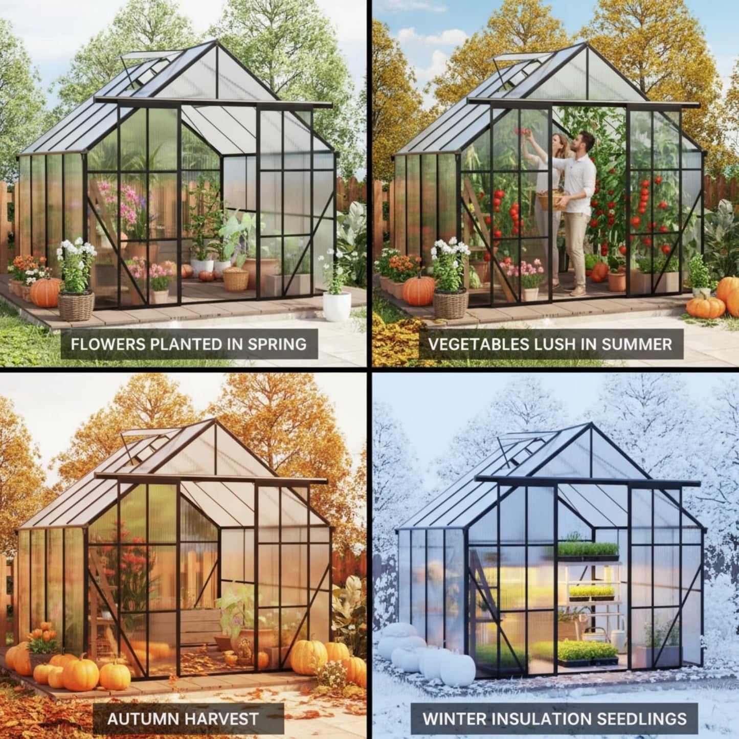 TrygoalGreenhouse, Walk-in Polycarbonate Greenhouses